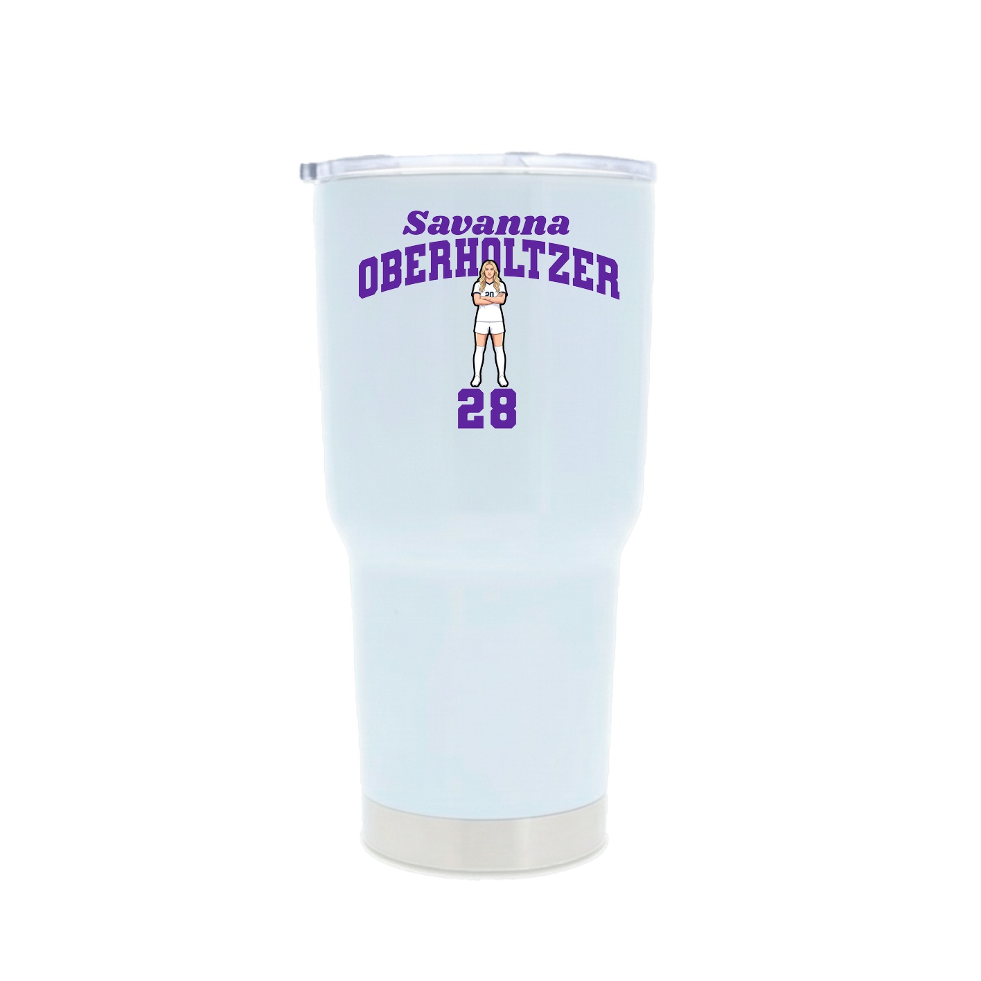 30oz Stainless Steel Tumbler — Signature Arch in White