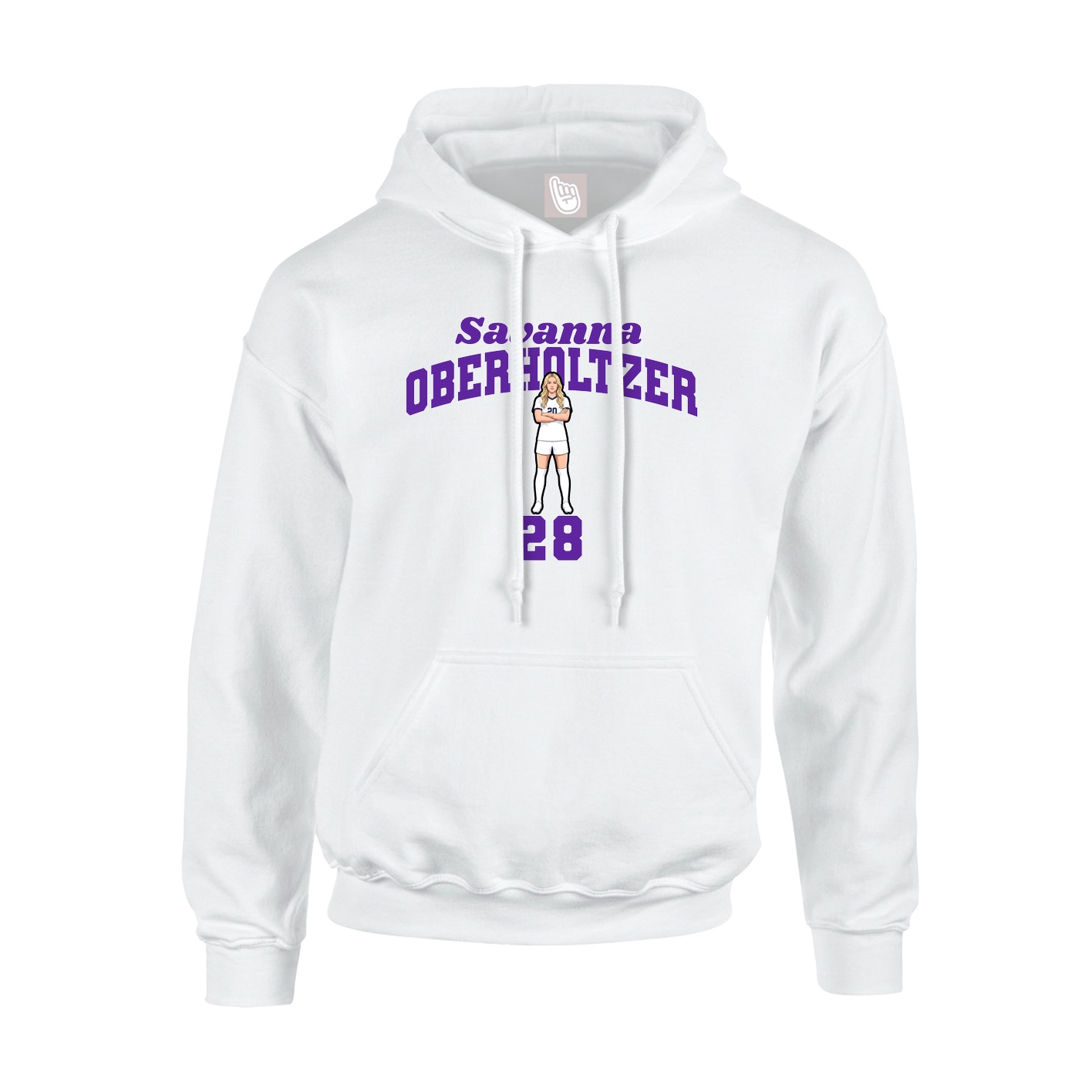 Youth Hoodie — Signature Arch in White