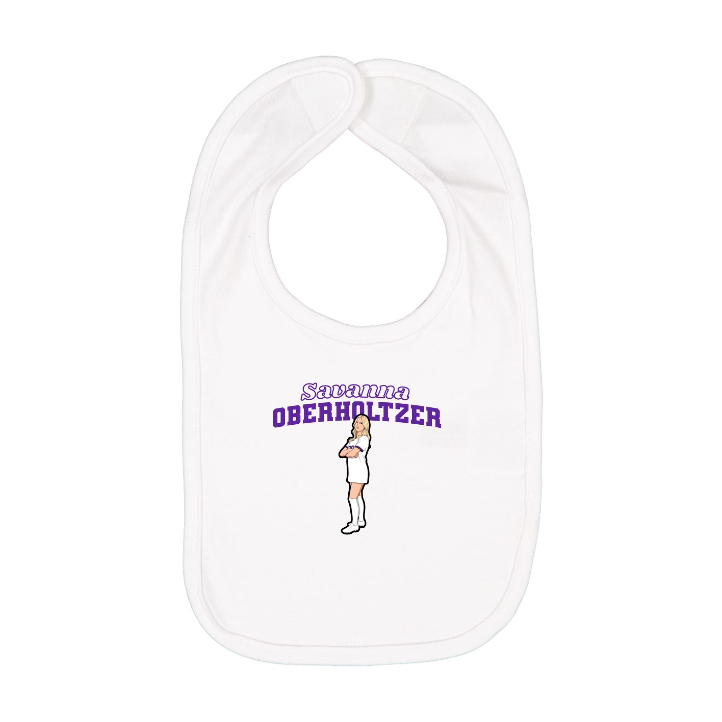 Infant Bib — Name Arch in White