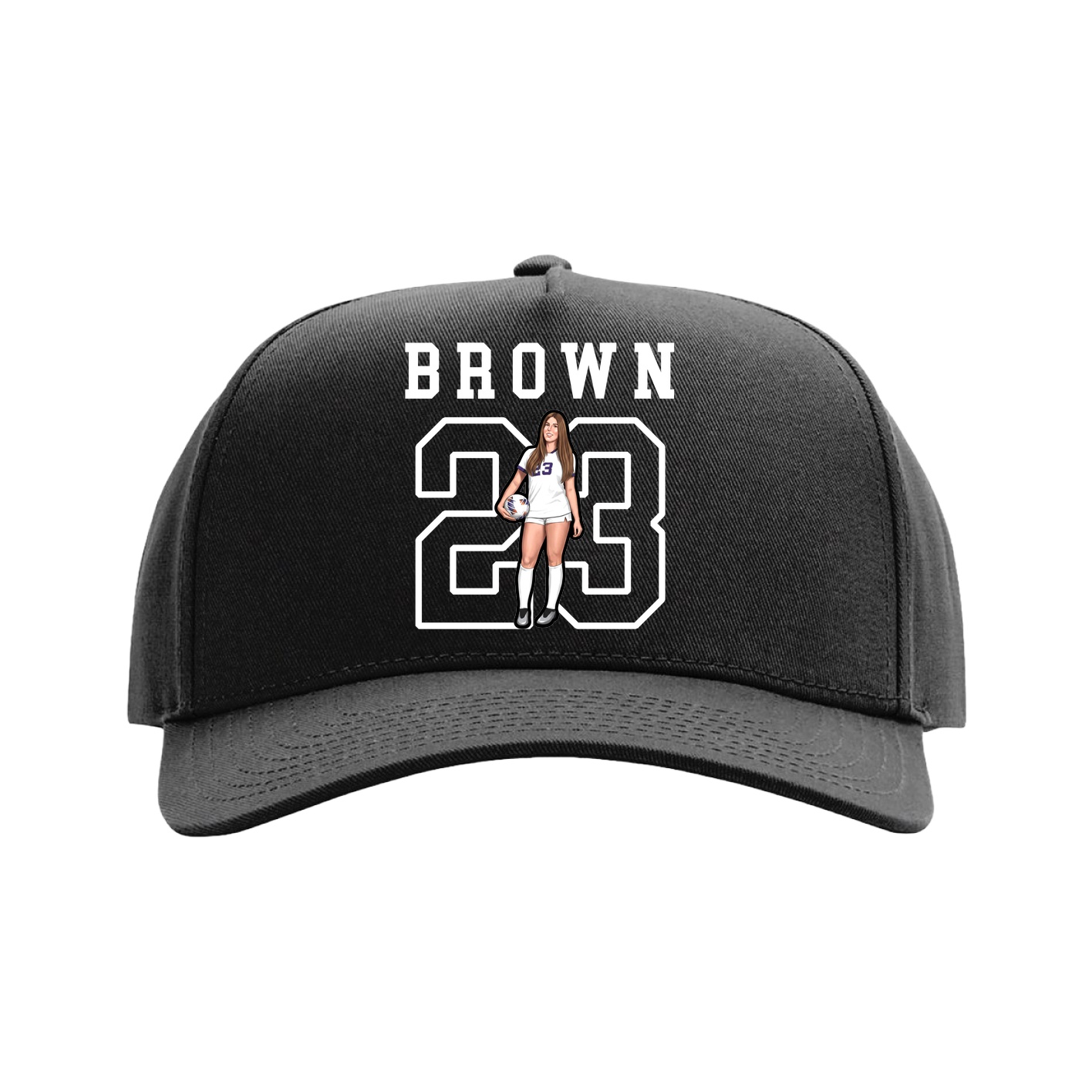 Full Fabric Five-Panel Champ Cap — Shirsey in Black