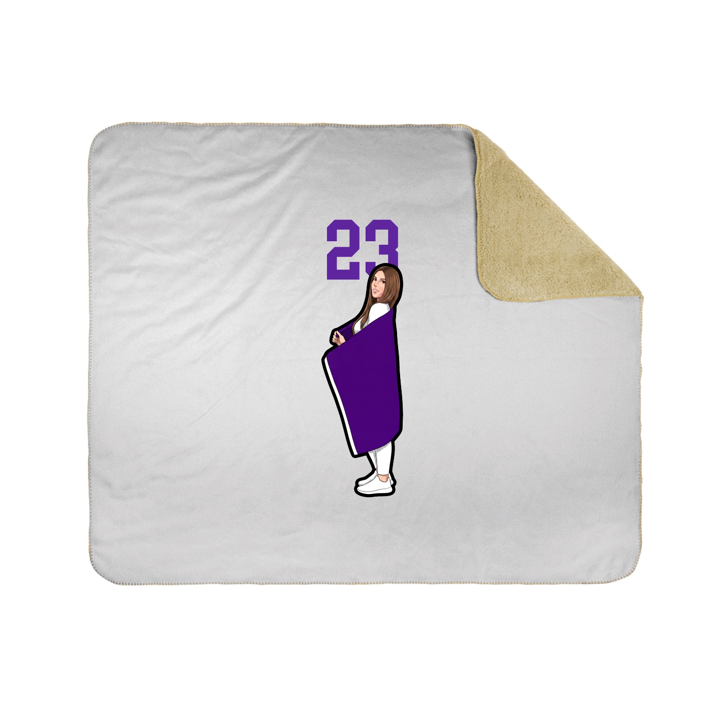 Throw Blanket — Number Top in White