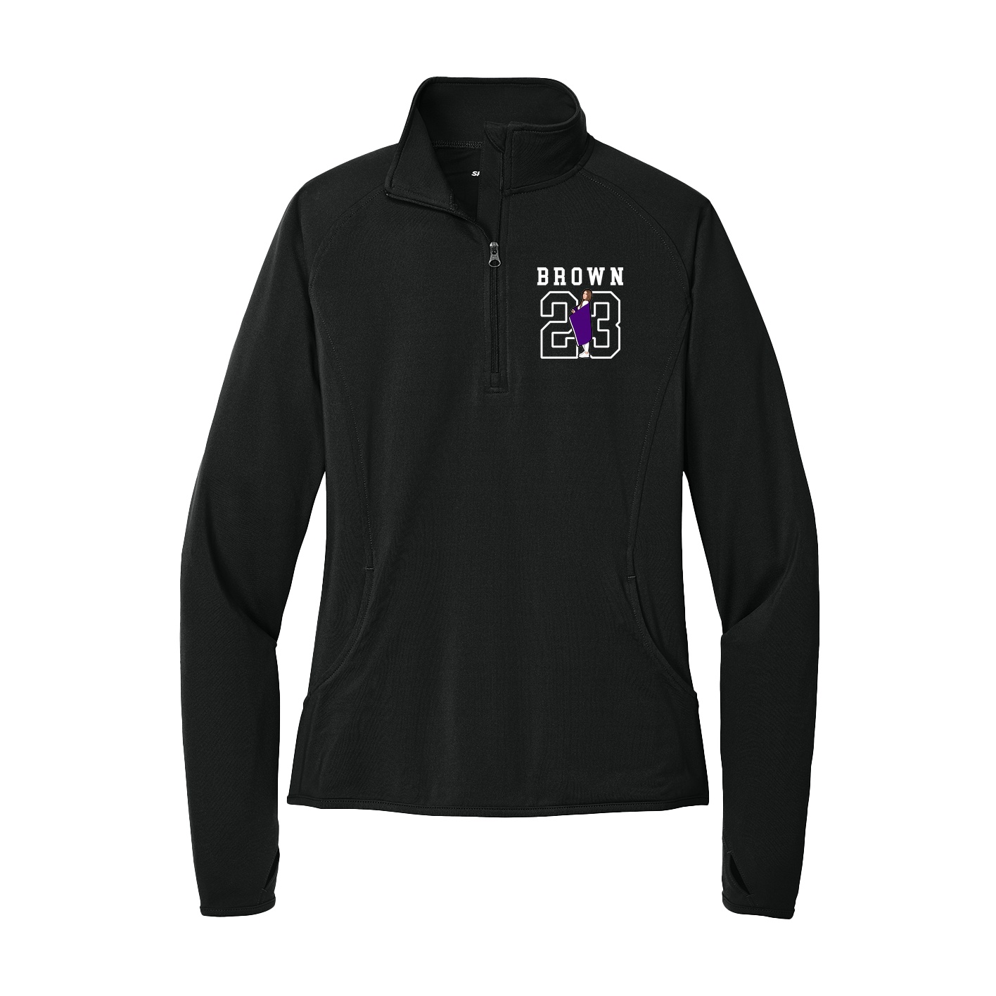 Women's Q-Zip Pullover — Shirsey in Black