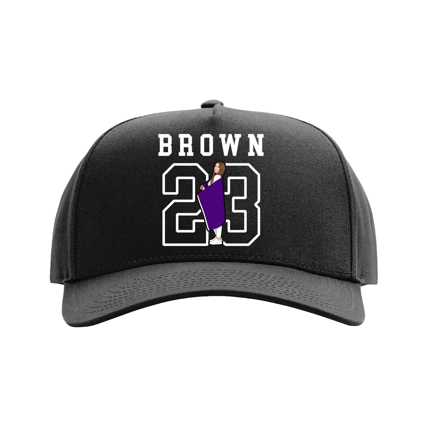 Full Fabric Five-Panel Champ Cap — Shirsey in Black