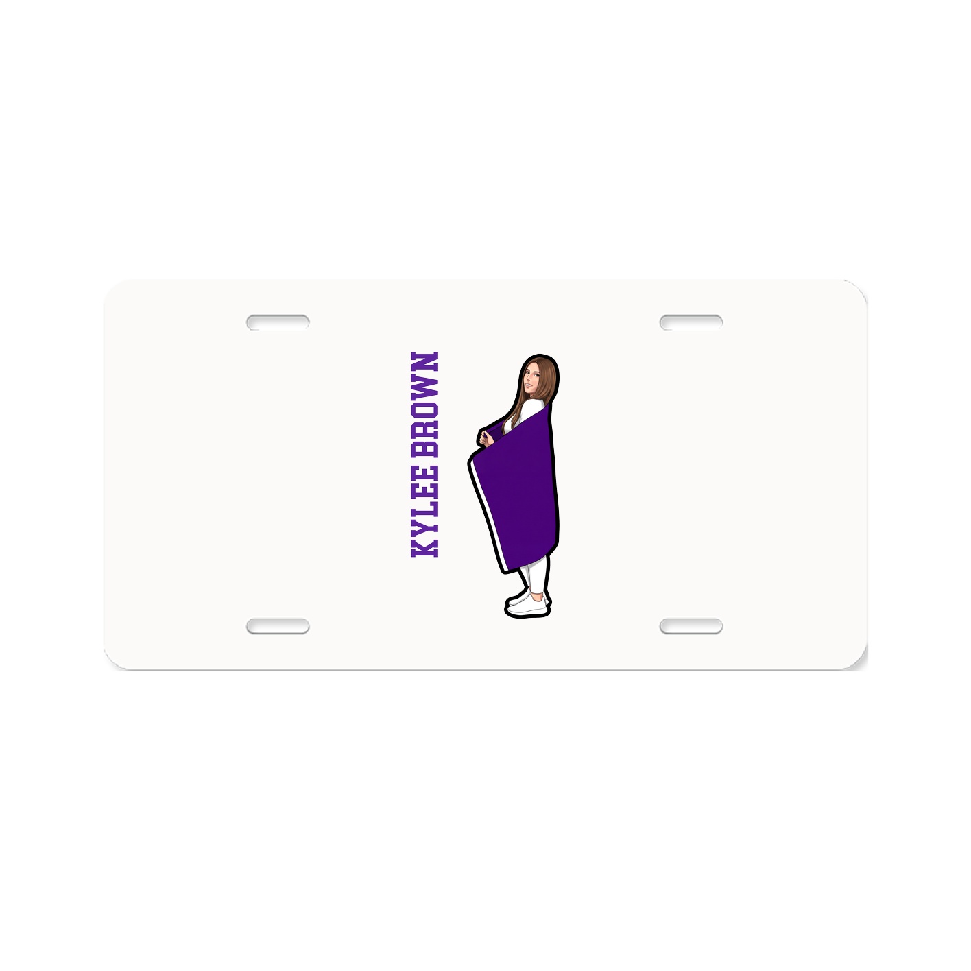 License Plate — Name Vertical in Classic