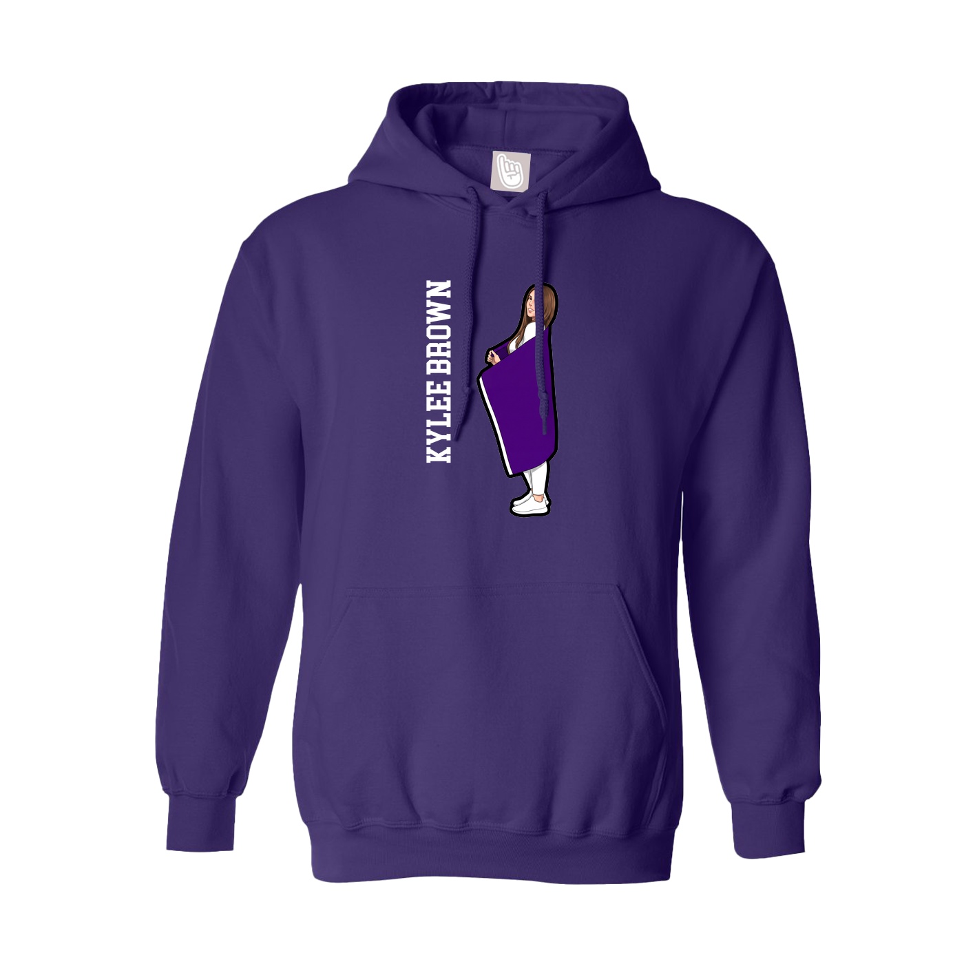 Hoodie — Name Vertical in Purple