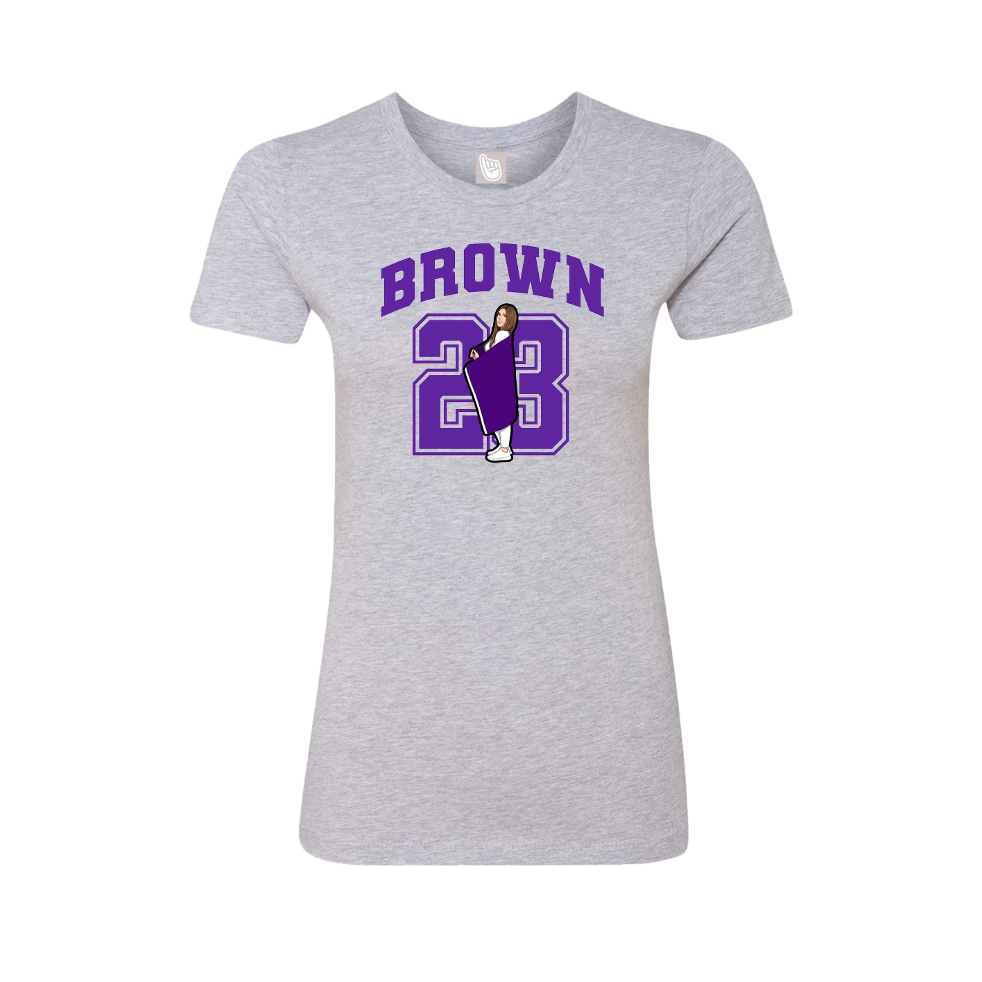 Fitted Women's Tee — Number in Grey