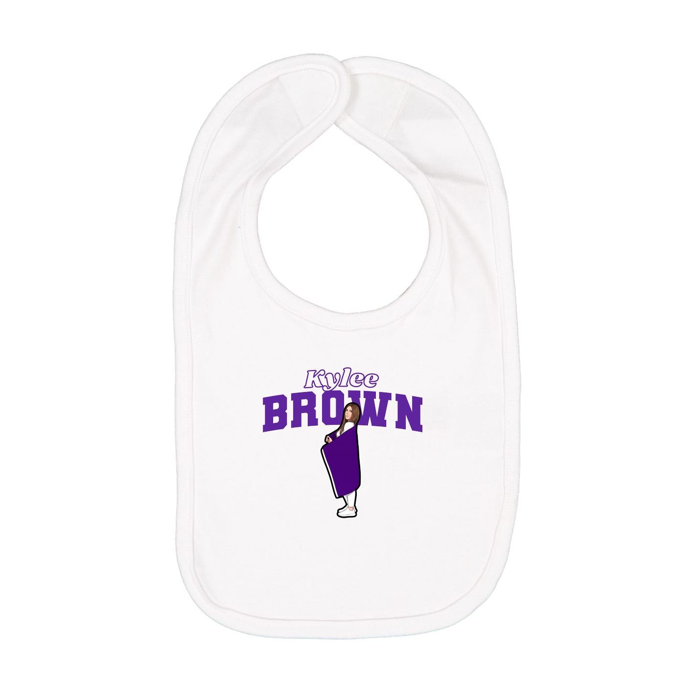 Infant Bib — Name Arch in White