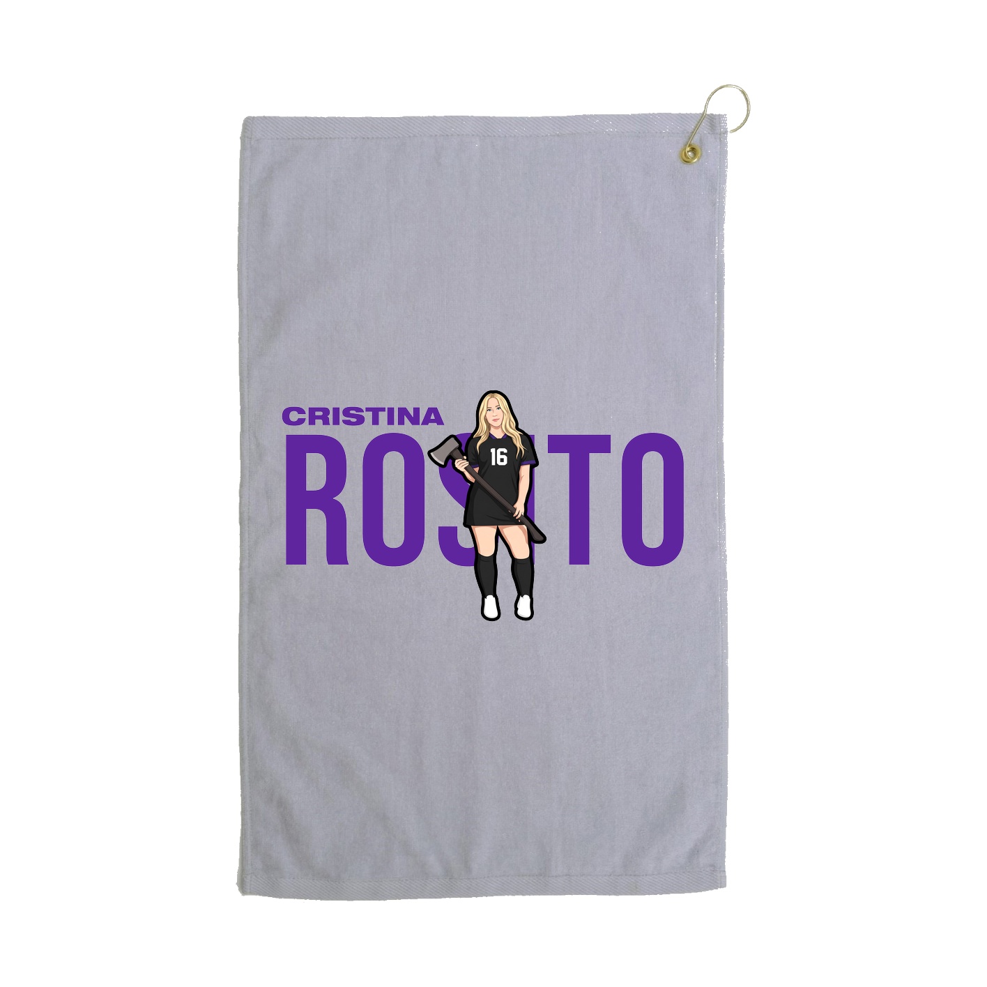 Golf Towel — Player Name in Grey