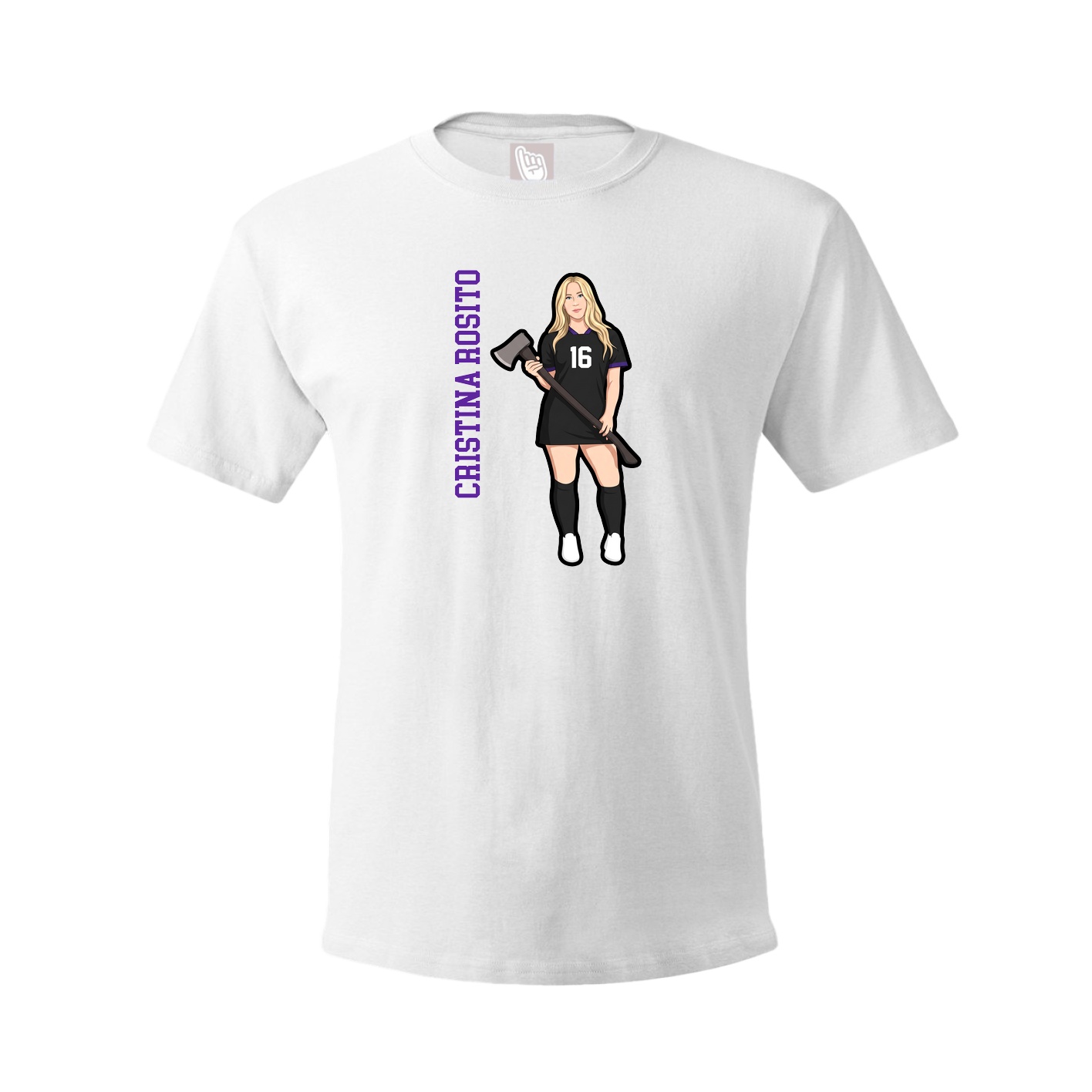 Tee — Name Vertical in White