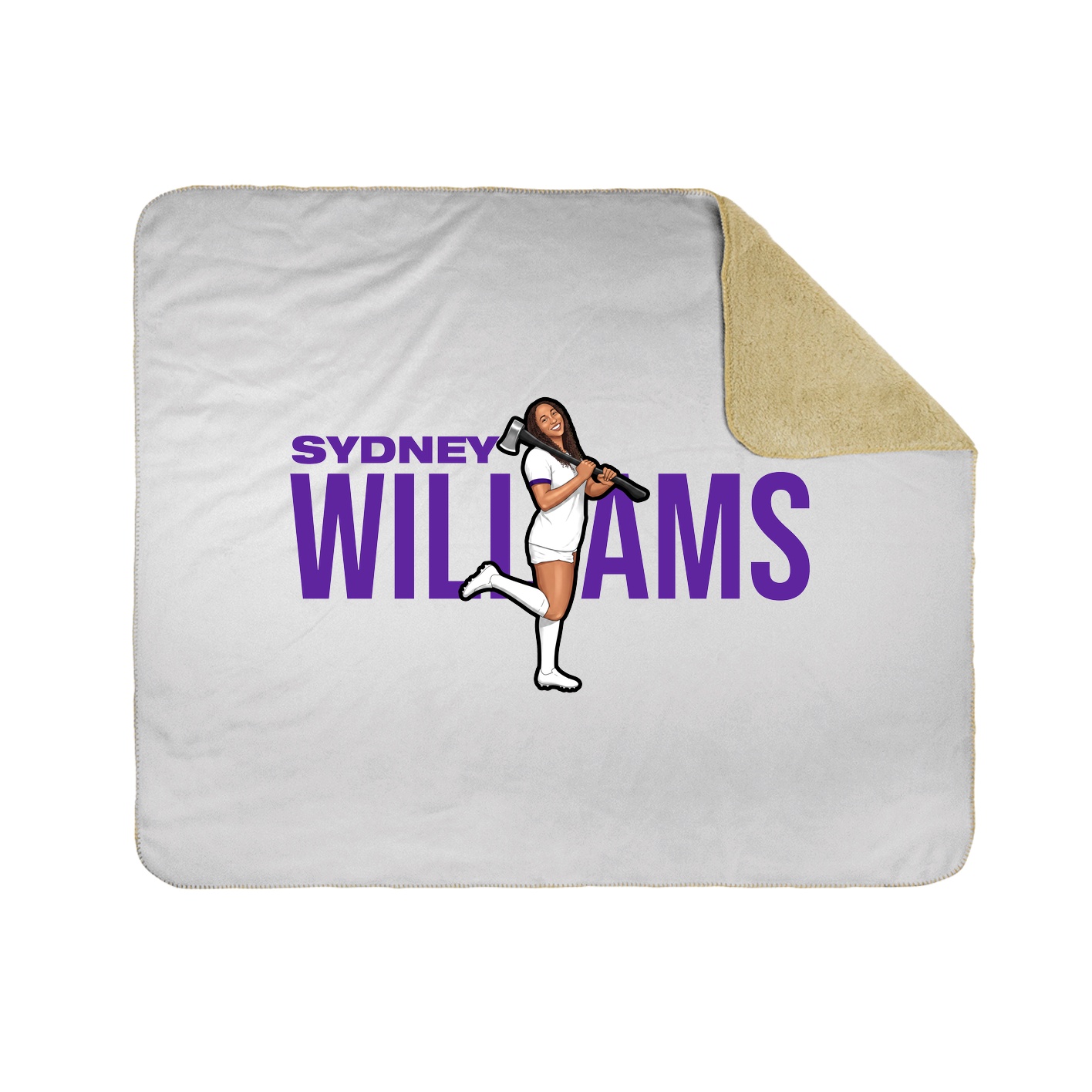Throw Blanket — Player Name in White