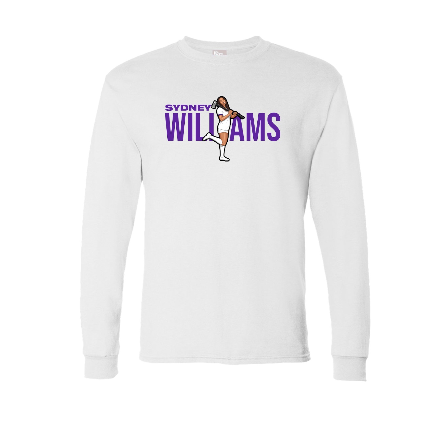 Long Sleeve Tee — Player Name in White