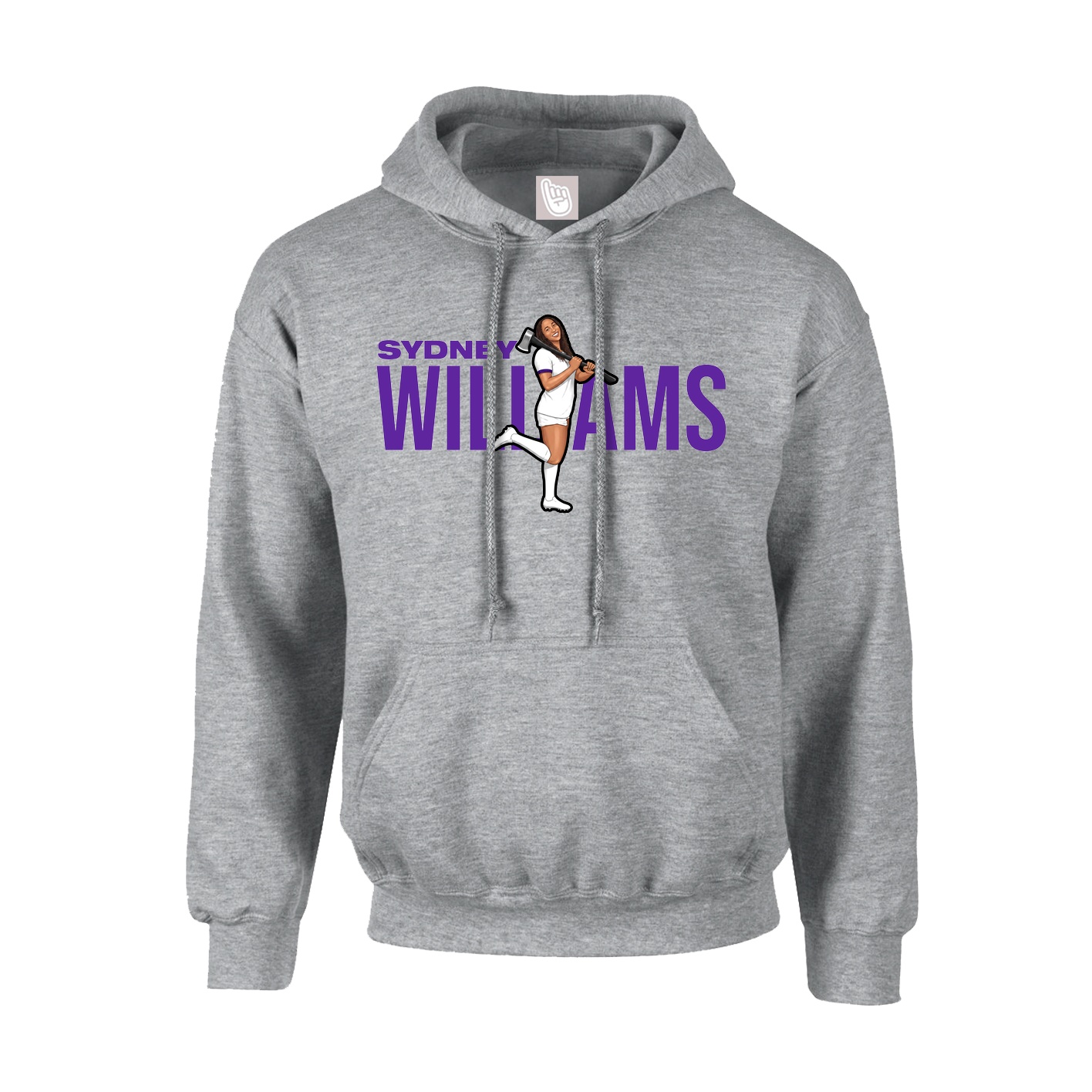 Hoodie — Player Name in Grey