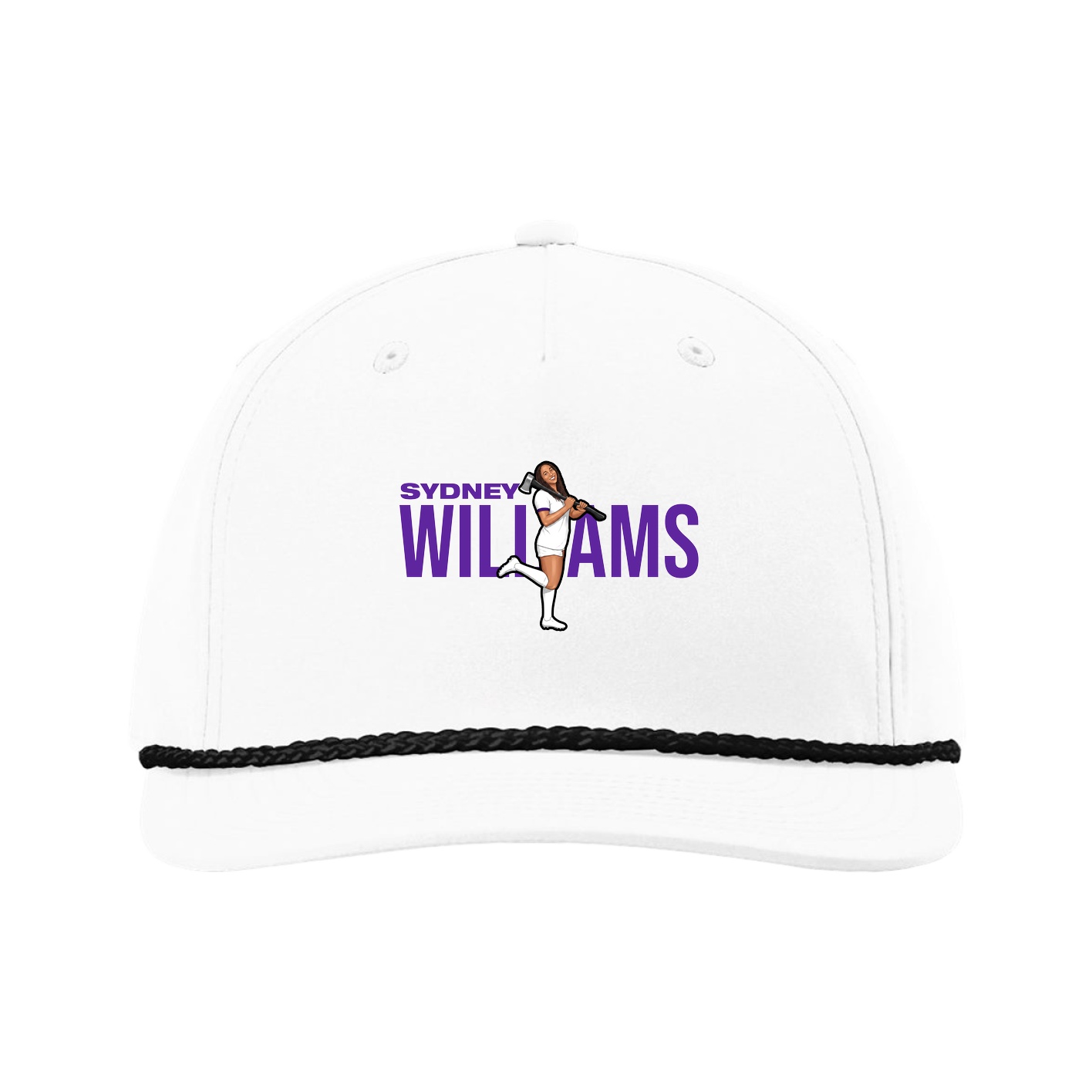 Five-Panel Classic Rope Cap — Player Name in White