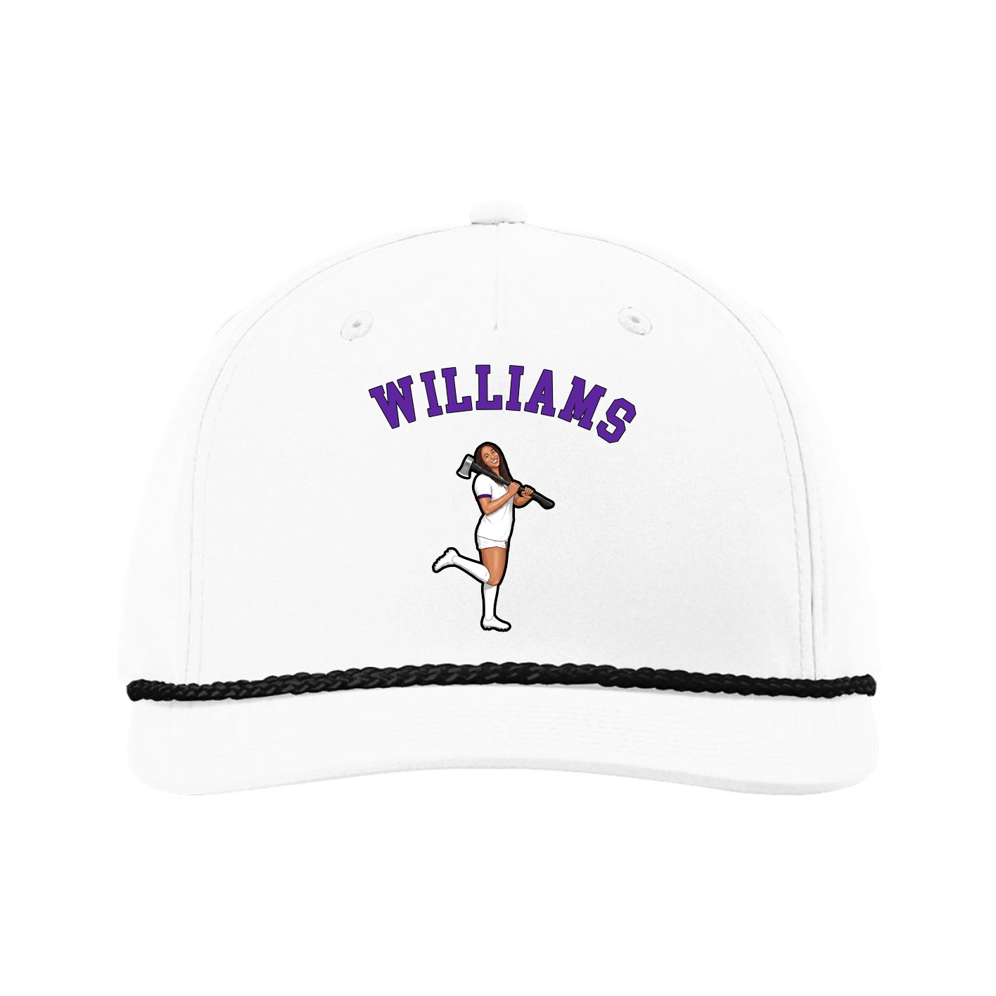 Five-Panel Classic Rope Cap — Shirsey Arch in White