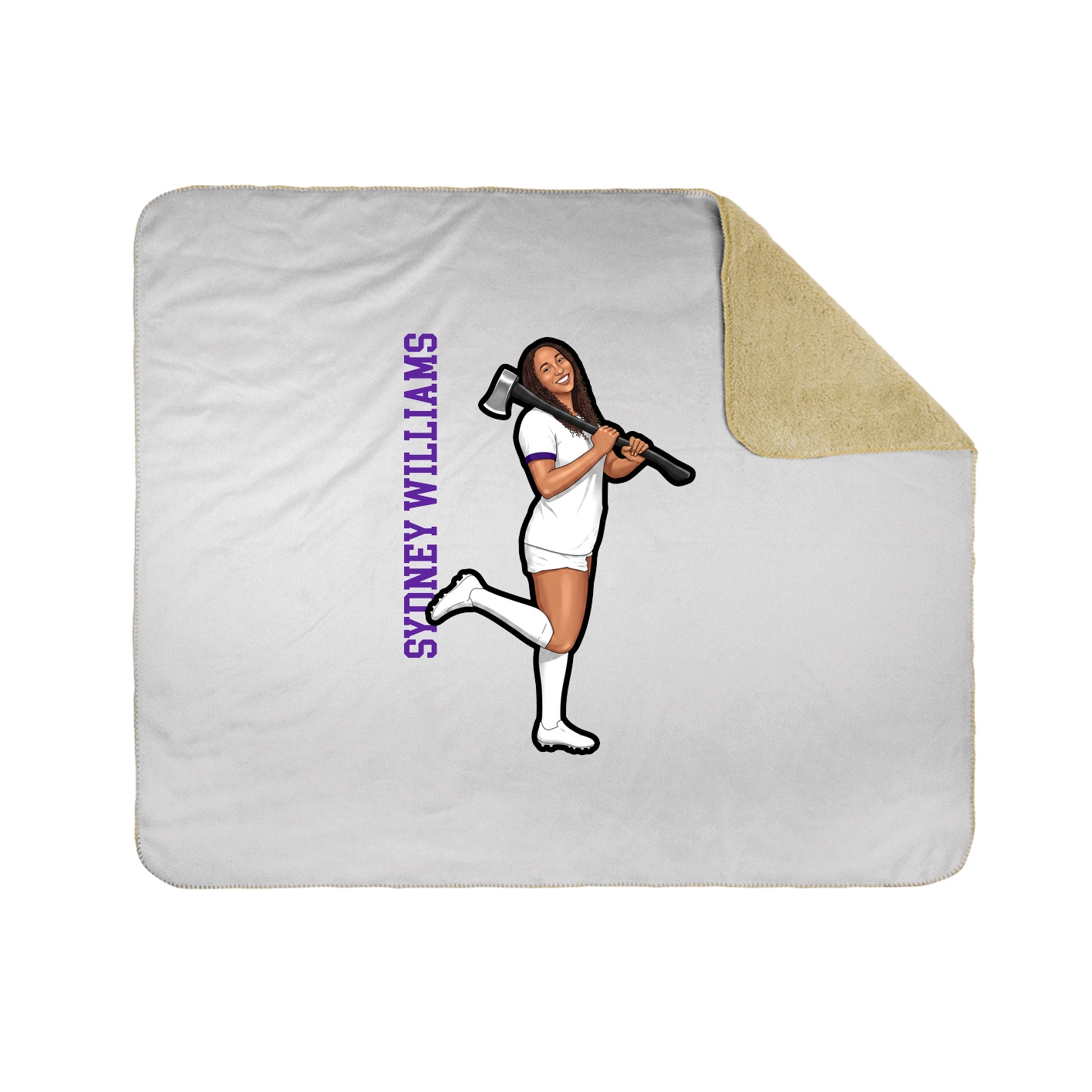 Throw Blanket — Name Vertical in White