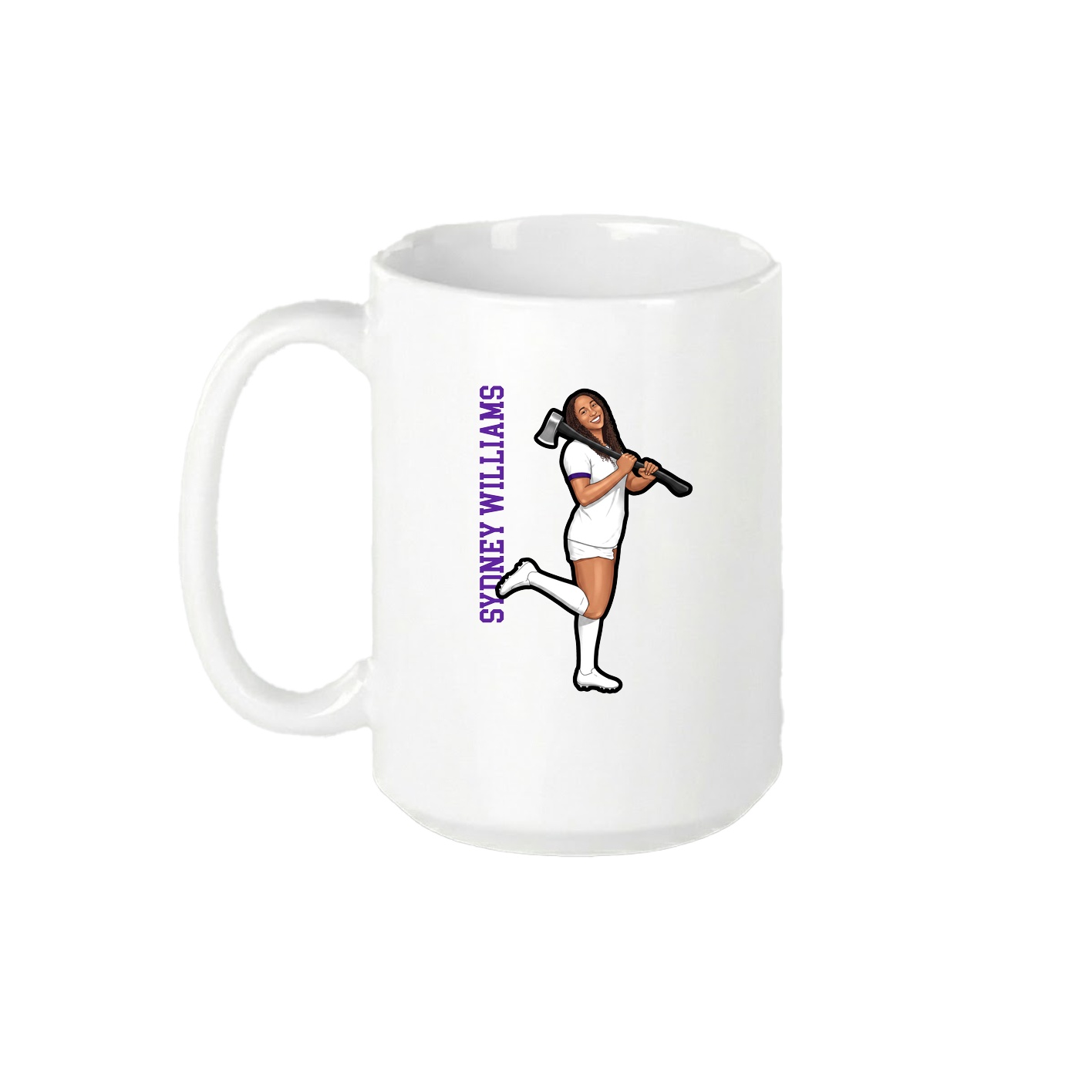 15oz Coffee Mug — Name Vertical in White