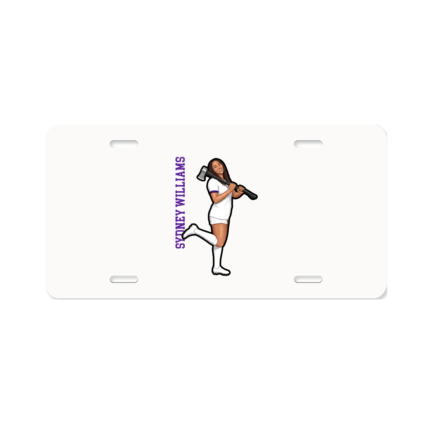 License Plate — Name Vertical in Classic