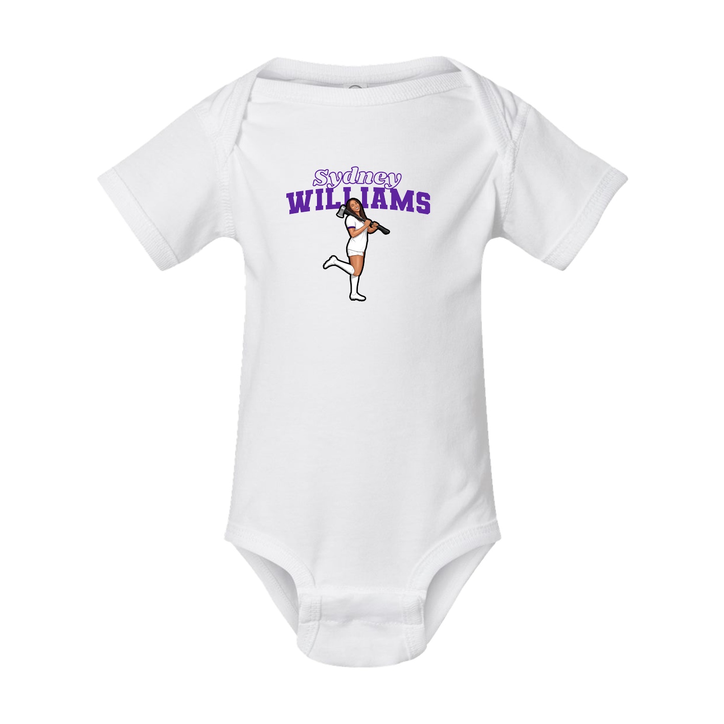 Baby Onesie — Name Arch in White