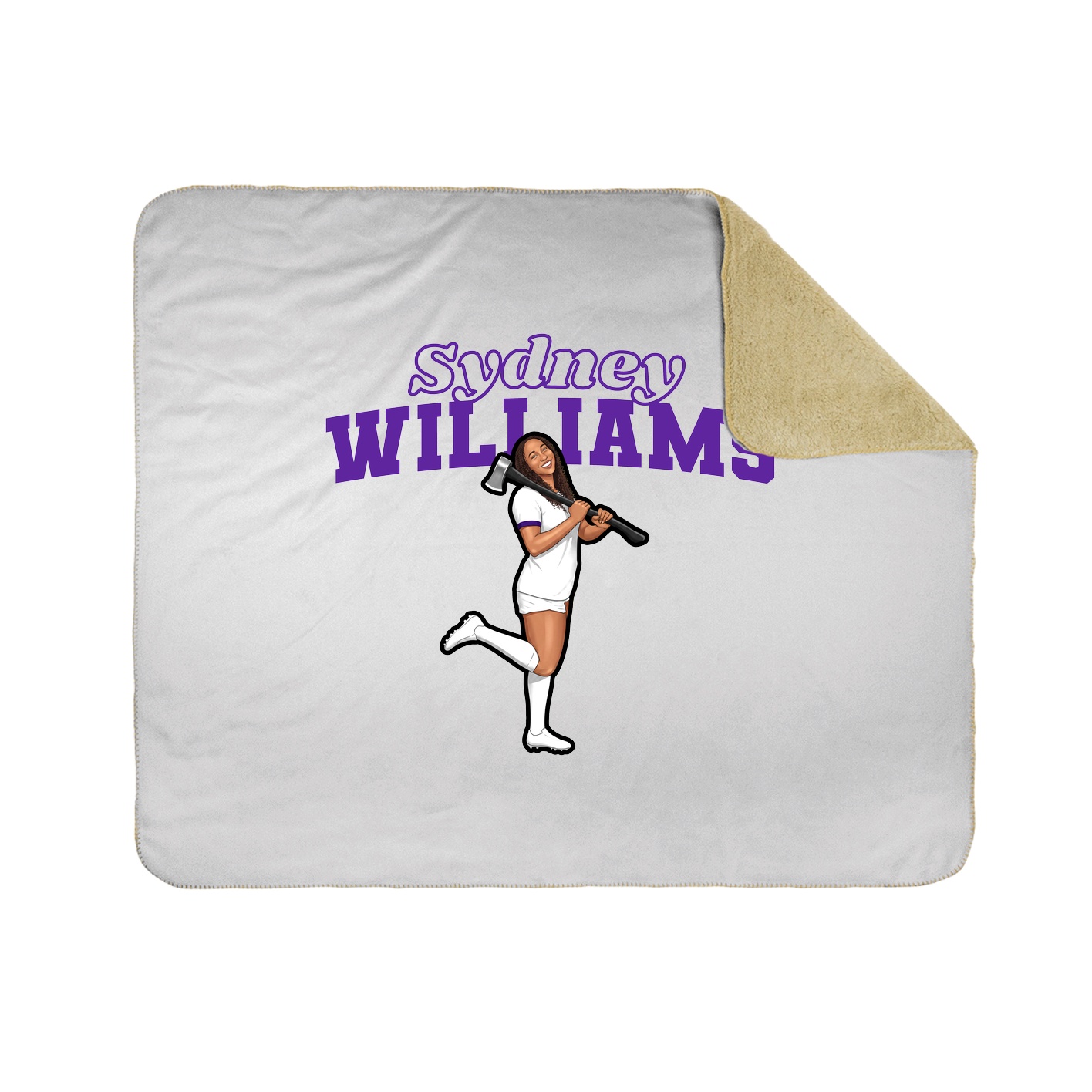 Throw Blanket — Name Arch in White