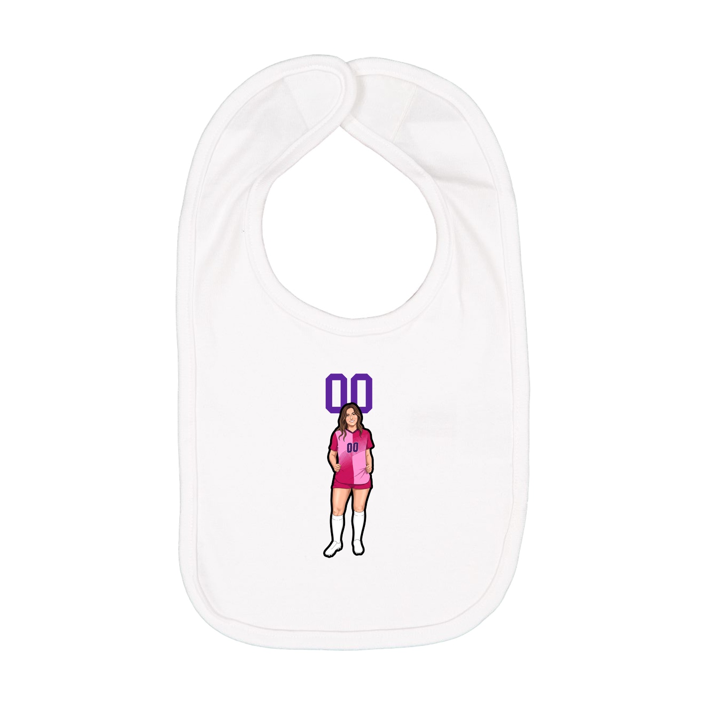 Infant Bib — Number Top in White