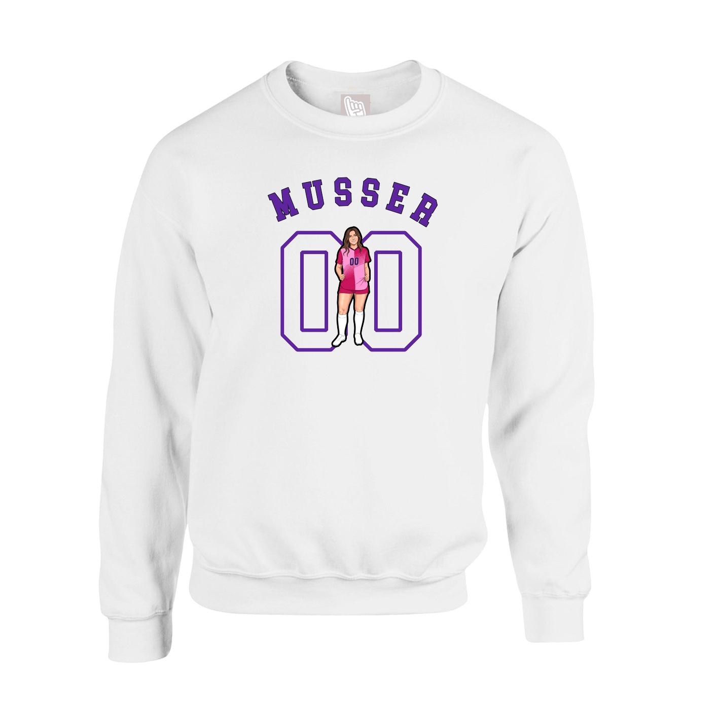 Fleece Crew — Shirsey Arch in White