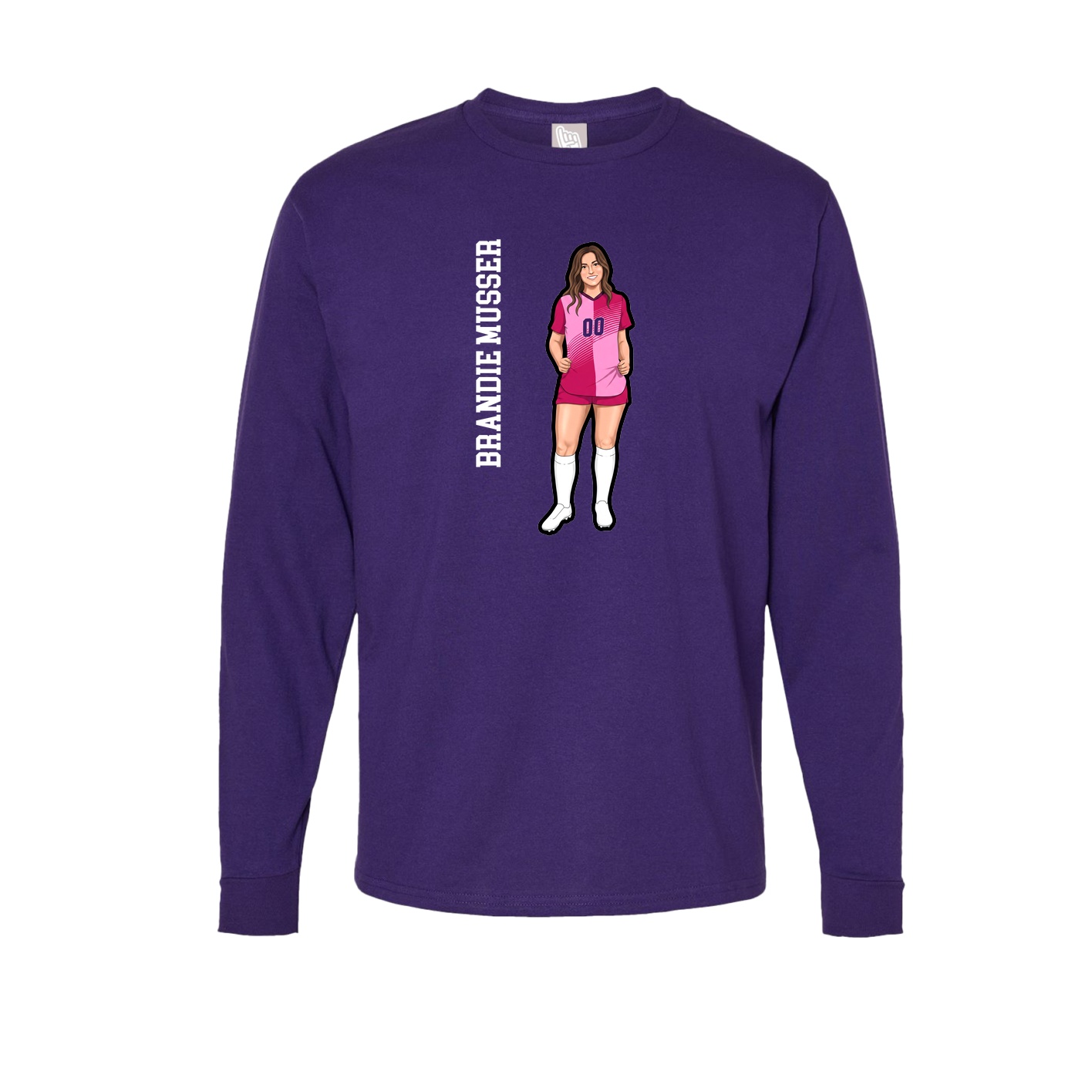 Long Sleeve Tee — Name Vertical in Purple