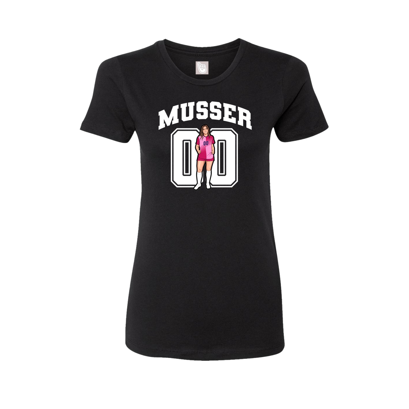 Fitted Women's Tee — Number in Black