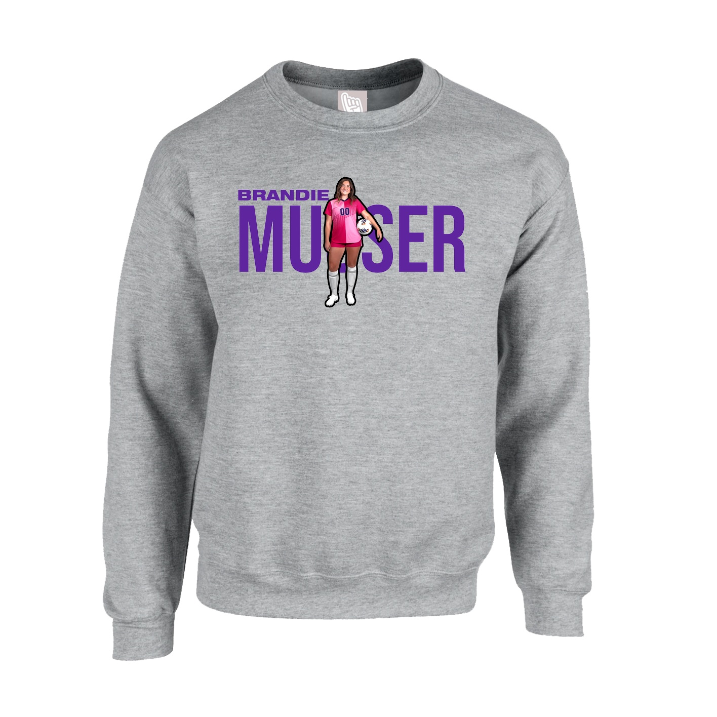 Fleece Crew — Player Name in Grey