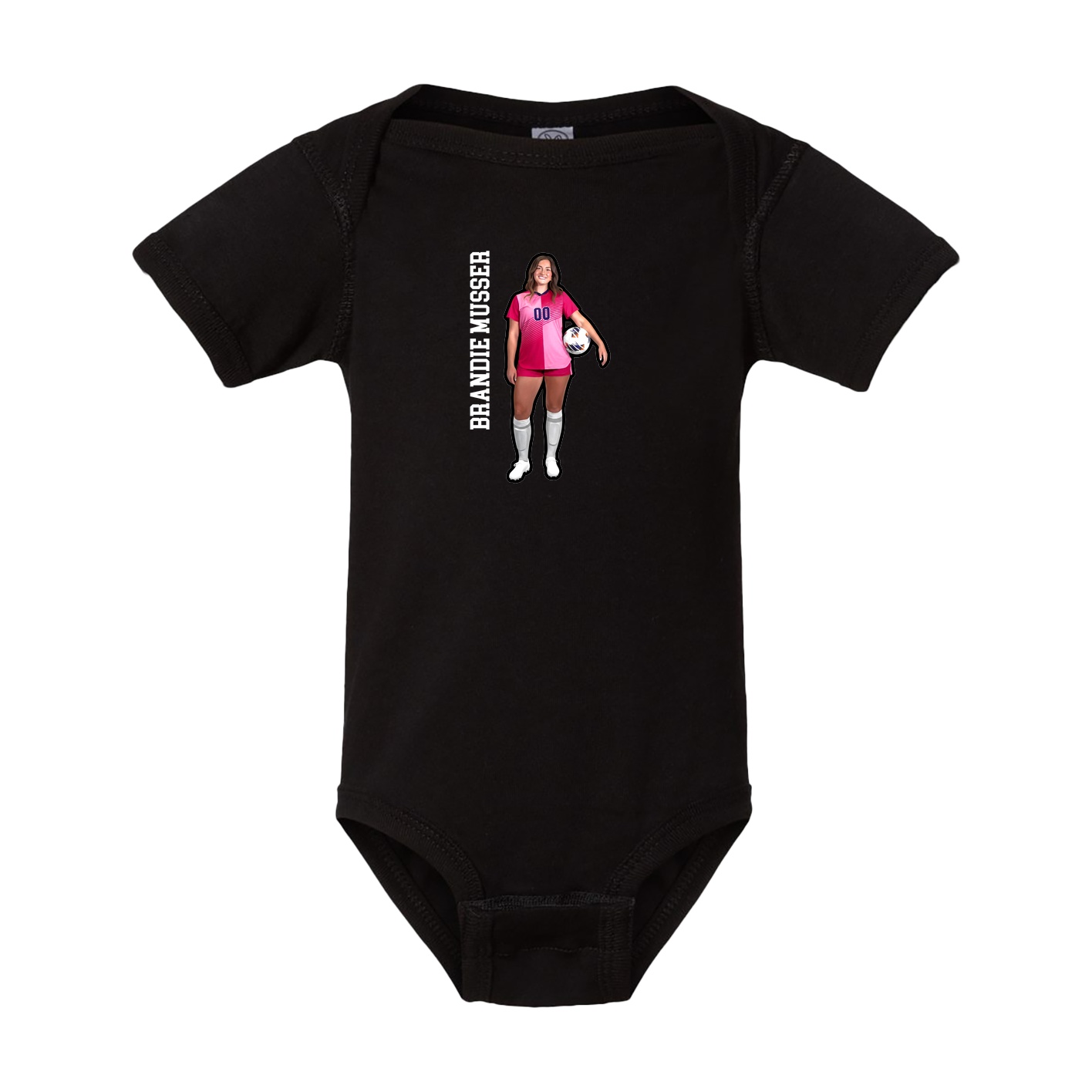 Baby Onesie — Name Vertical in Black