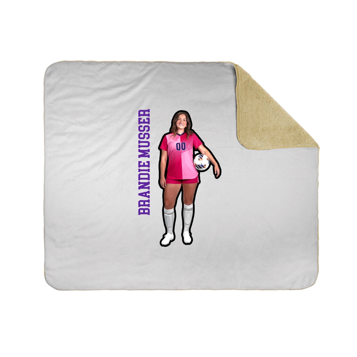 Throw Blanket — Name Vertical in White