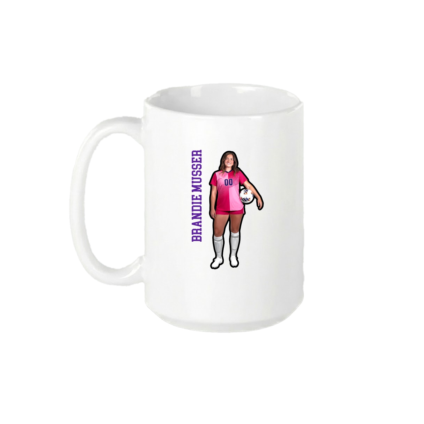 15oz Coffee Mug — Name Vertical in White