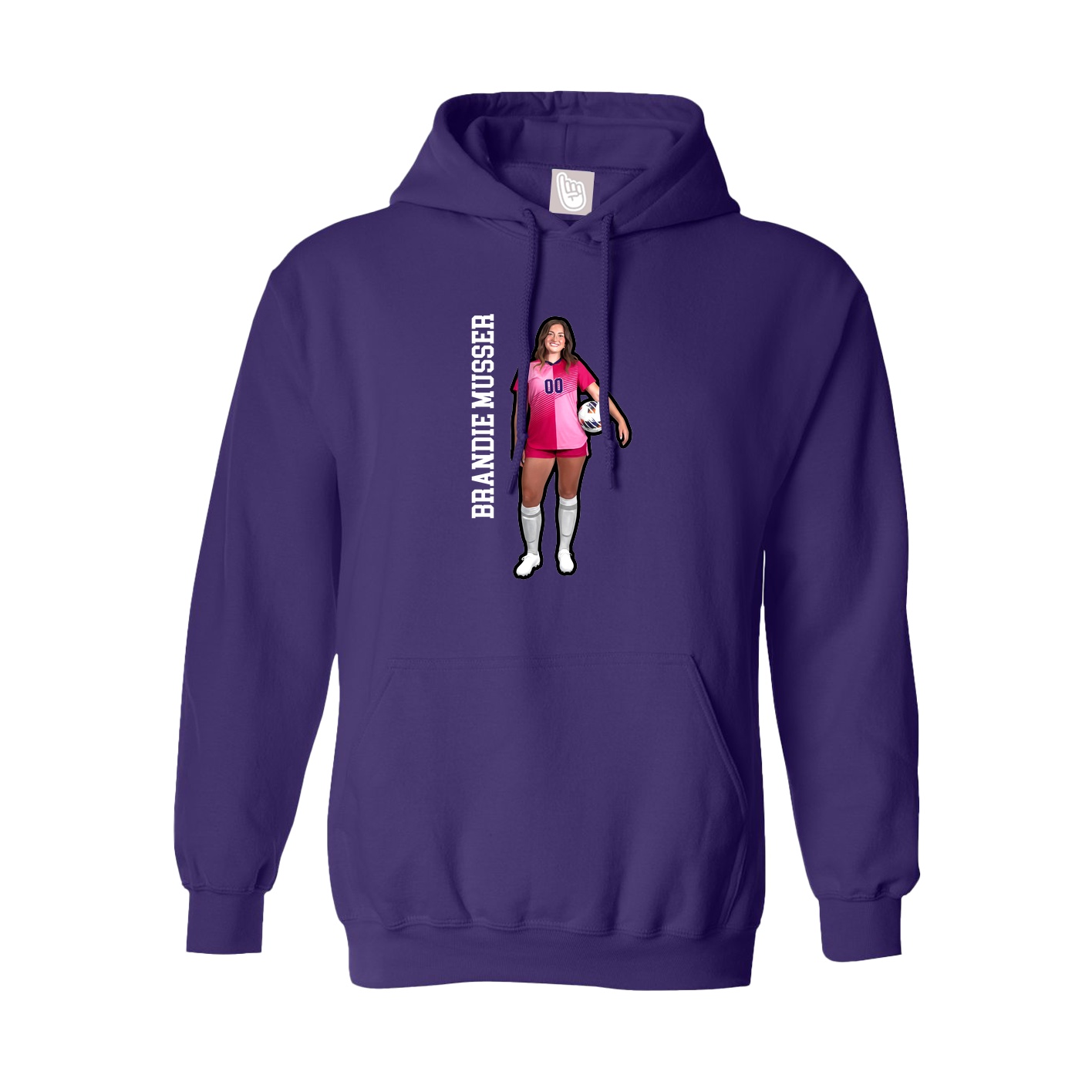 Youth Hoodie — Name Vertical in Purple