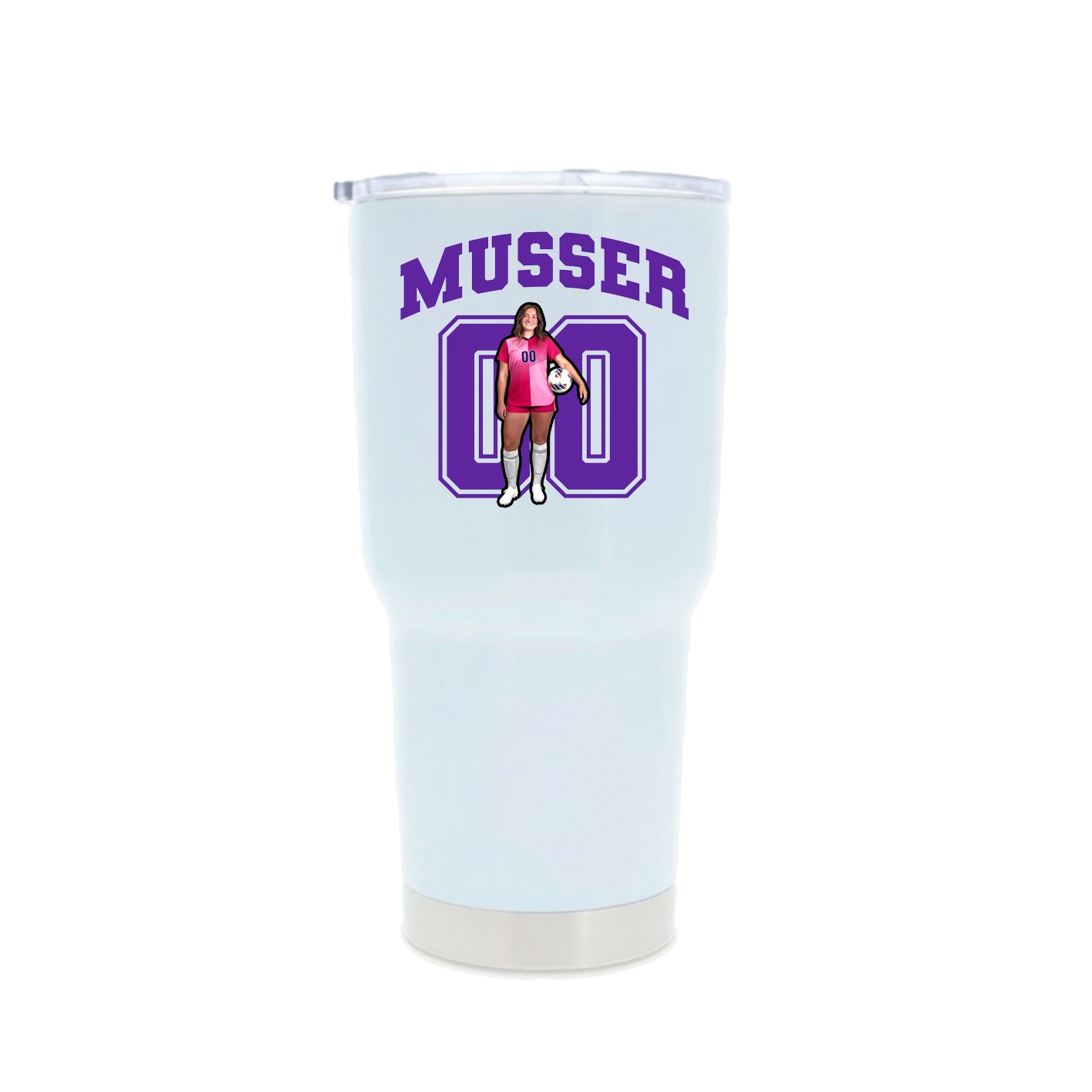 30oz Stainless Steel Tumbler — Number in White