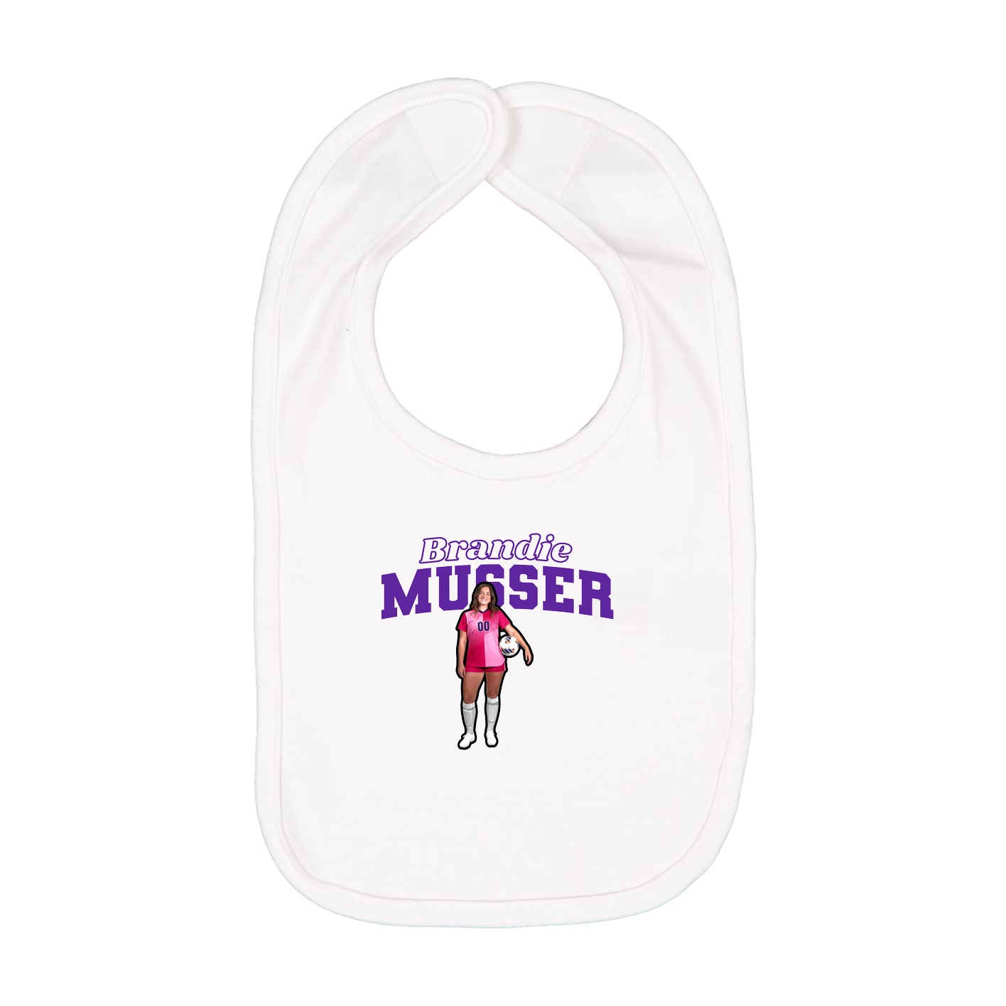 Infant Bib — Name Arch in White