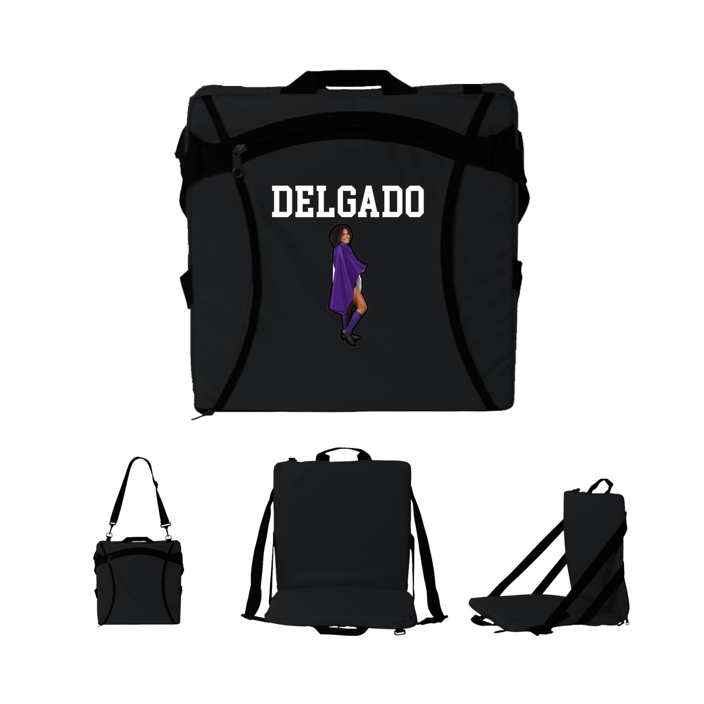 Folding Stadium Seat — Shirsey in Black