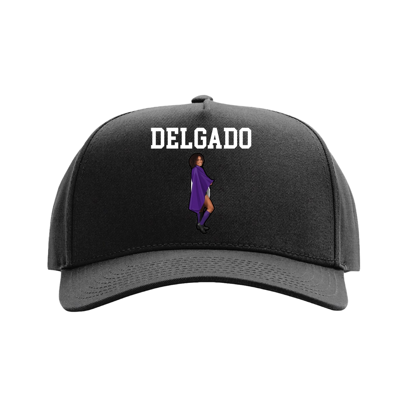 Full Fabric Five-Panel Champ Cap — Shirsey in Black