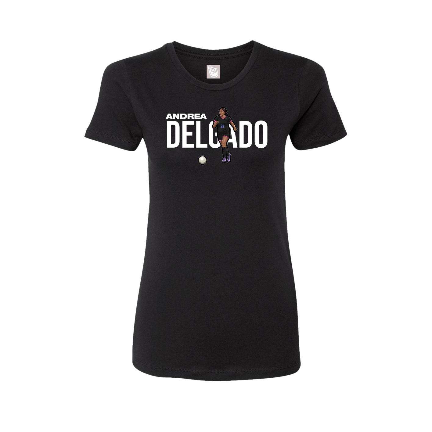 Fitted Women's Tee — Player Name in Black