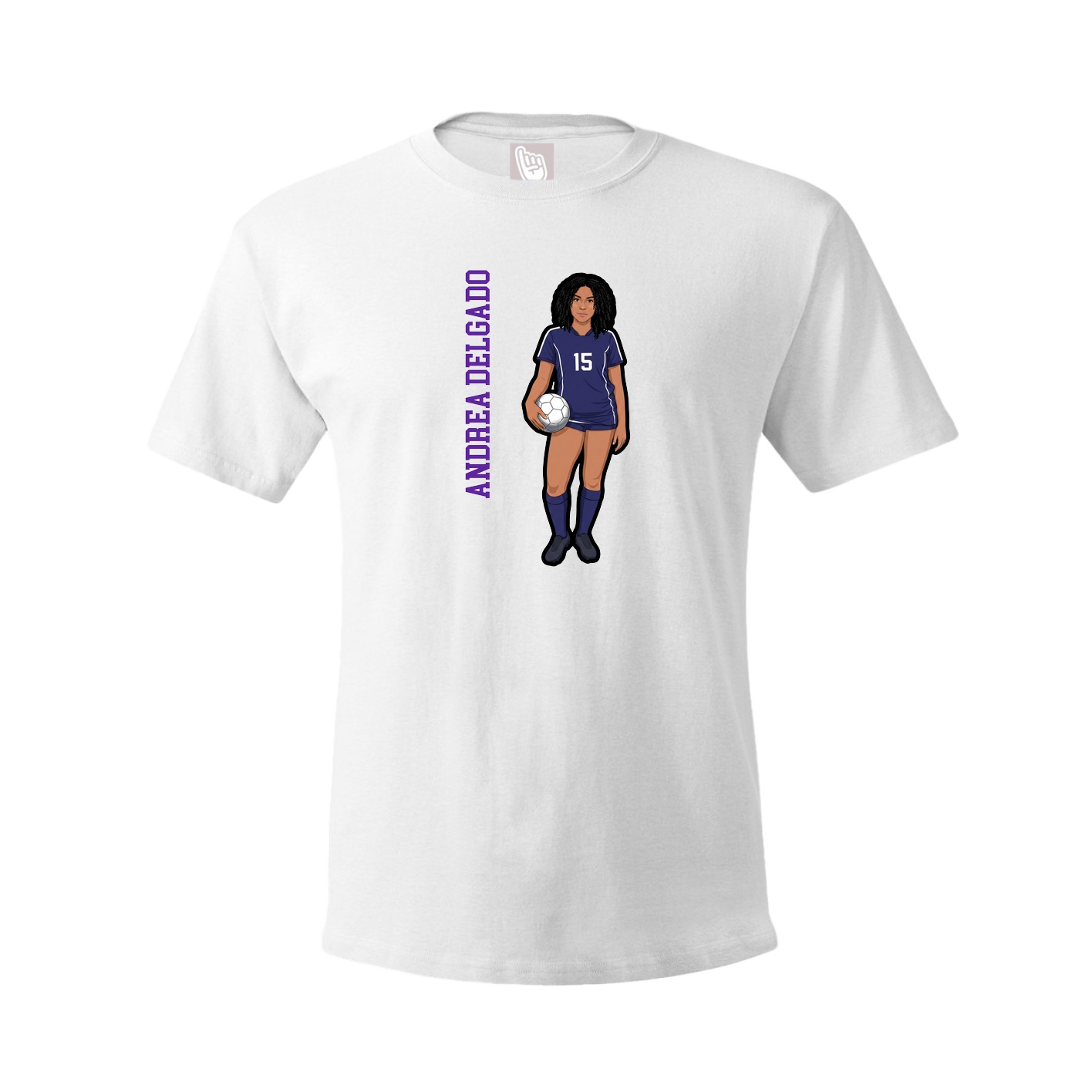 Tee — Name Vertical in White