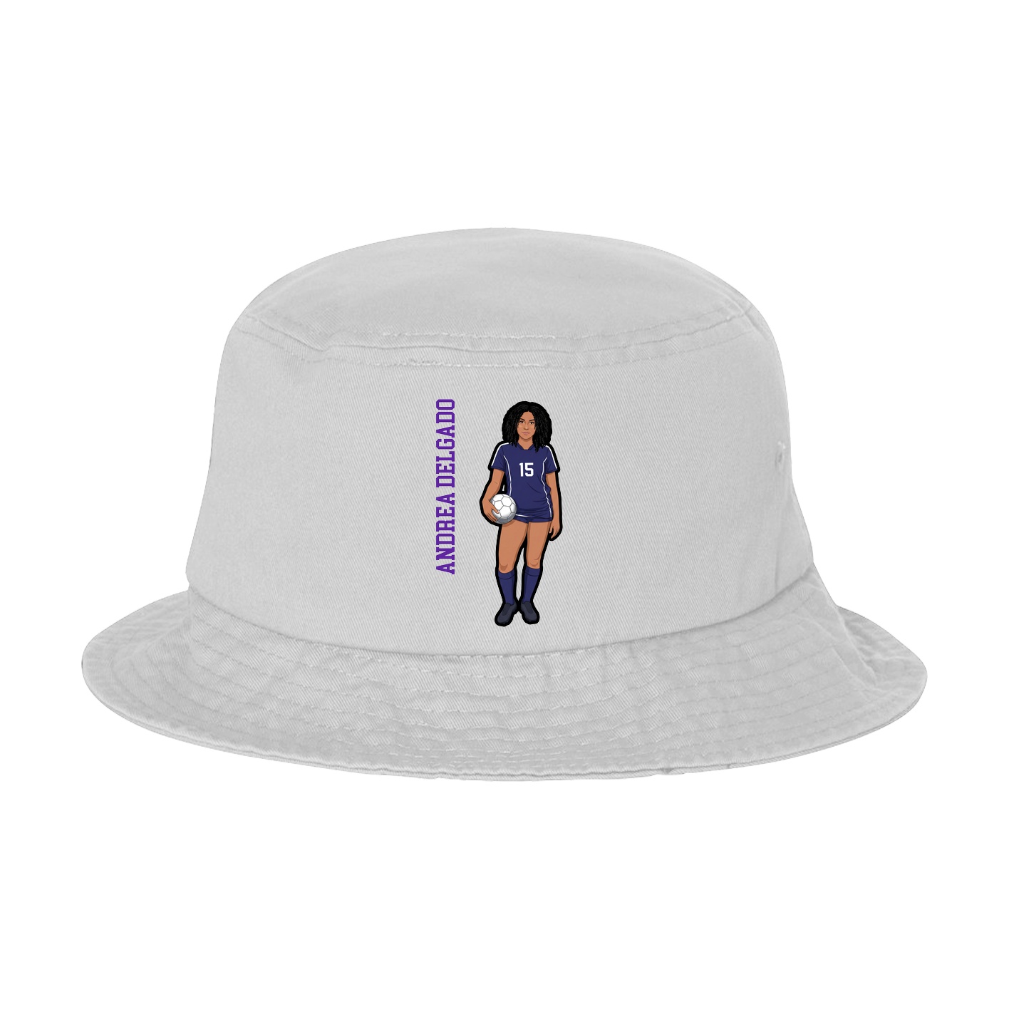 Bucket Cap — Name Vertical in White