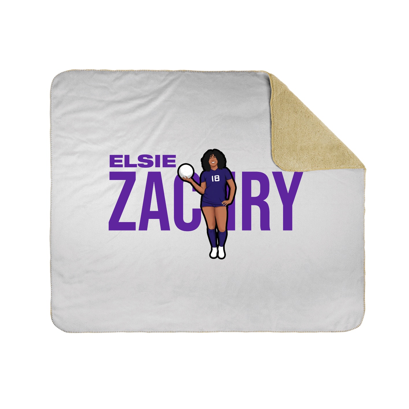 Throw Blanket — Player Name in White