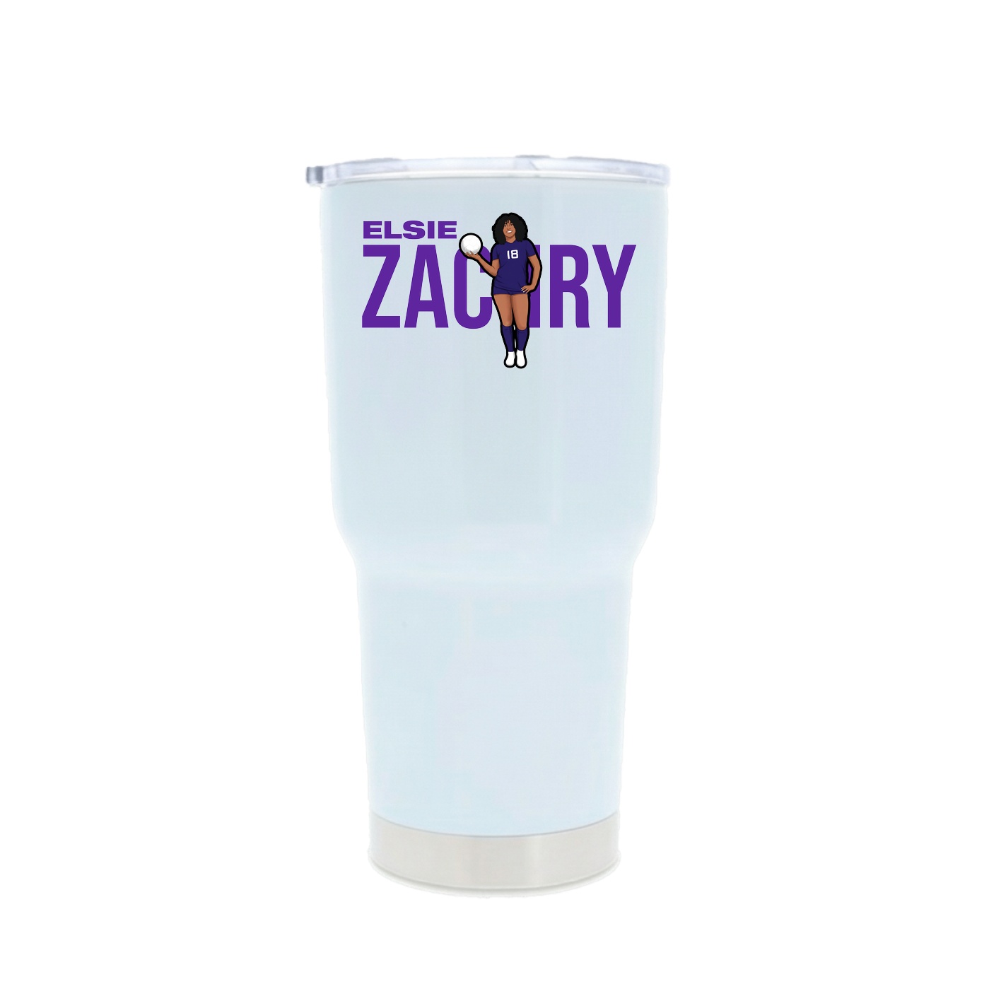 30oz Stainless Steel Tumbler — Player Name in White