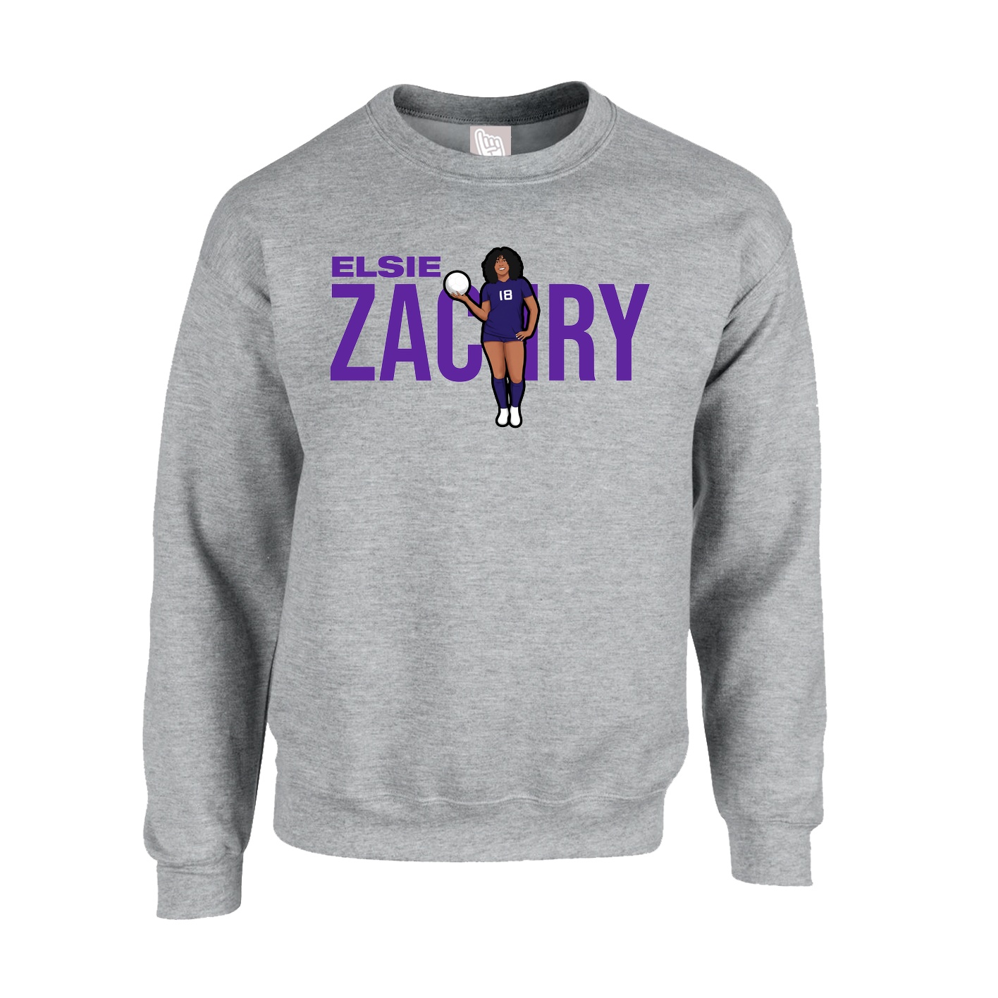 Fleece Crew — Player Name in Grey