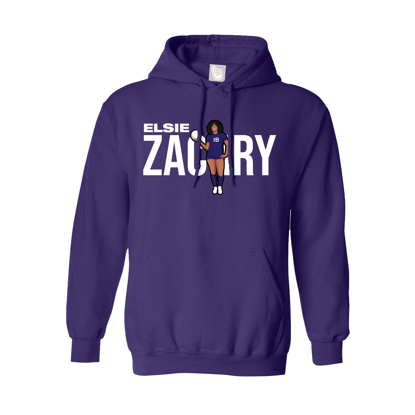 Youth Hoodie — Player Name in Purple