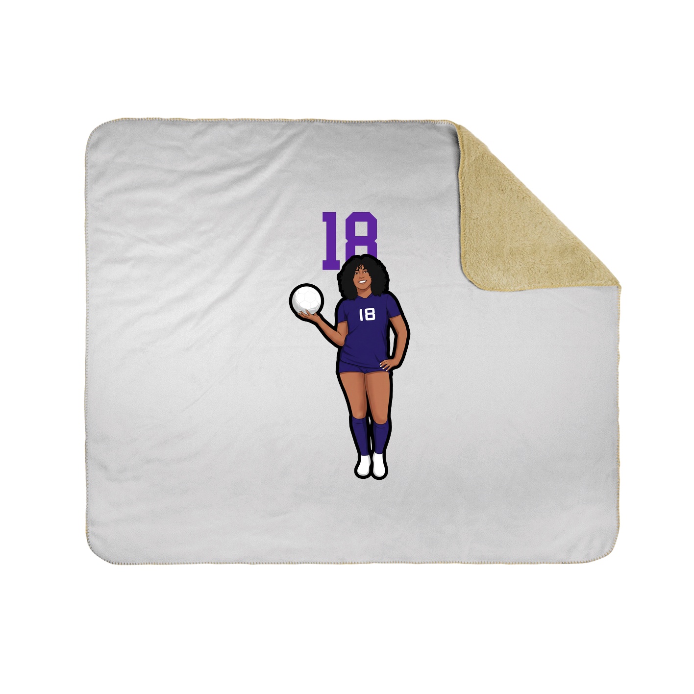 Throw Blanket — Number Top in White