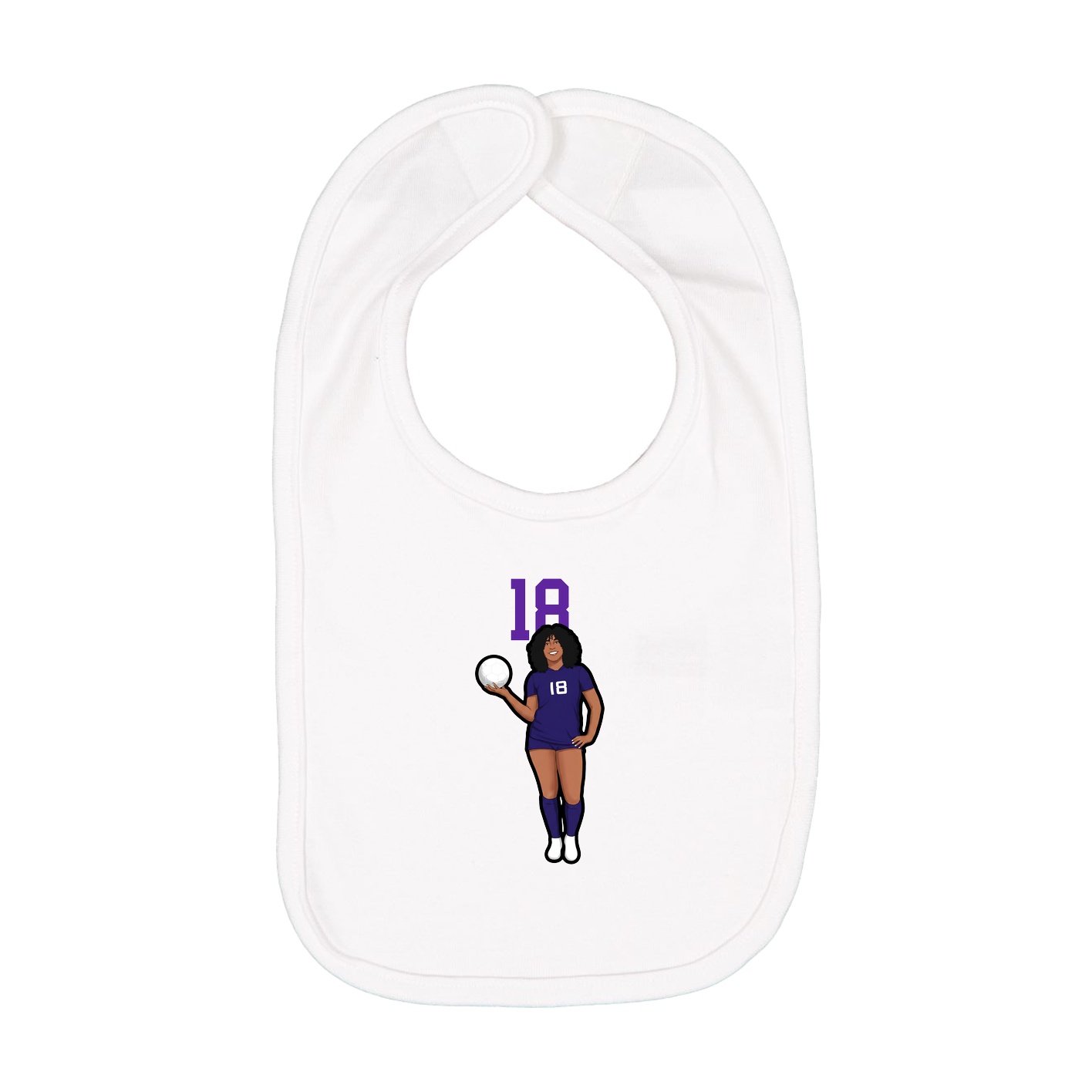 Infant Bib — Number Top in White