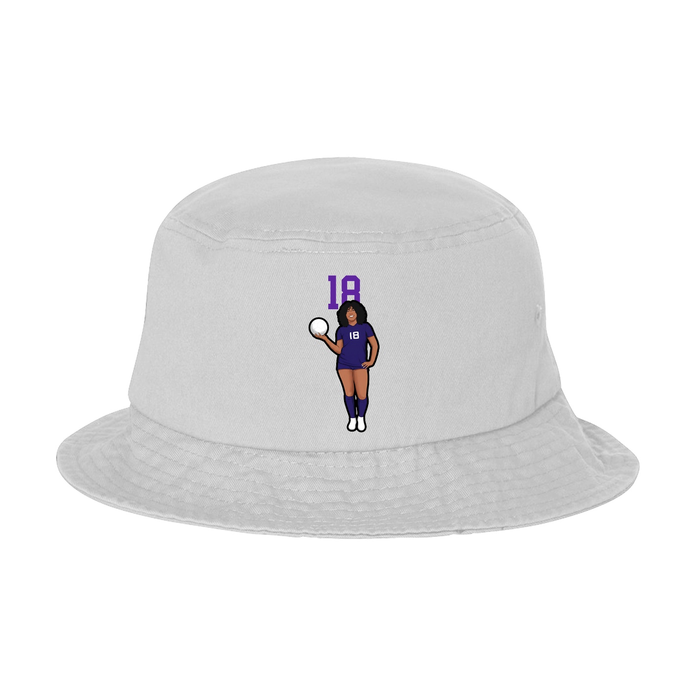 Bucket Cap — Number Top in White