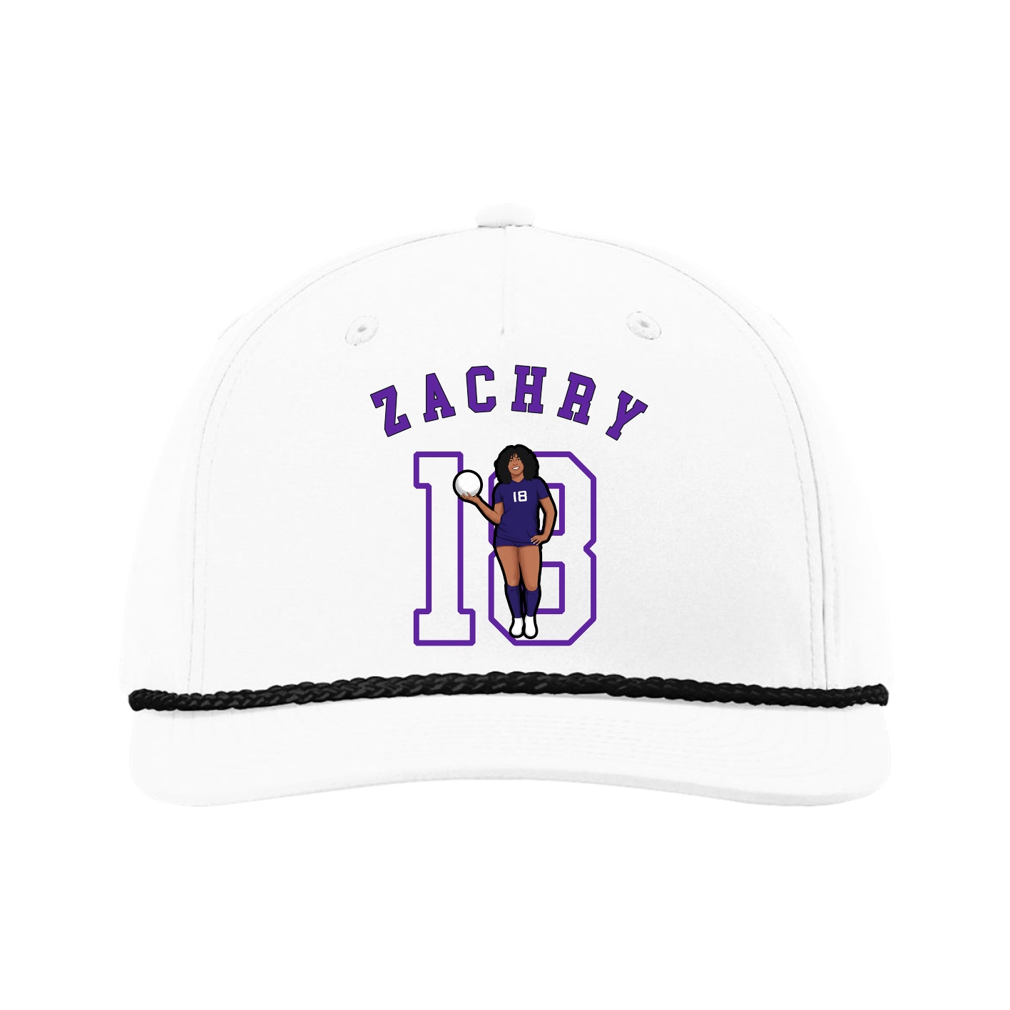 Five-Panel Classic Rope Cap — Shirsey Arch in White