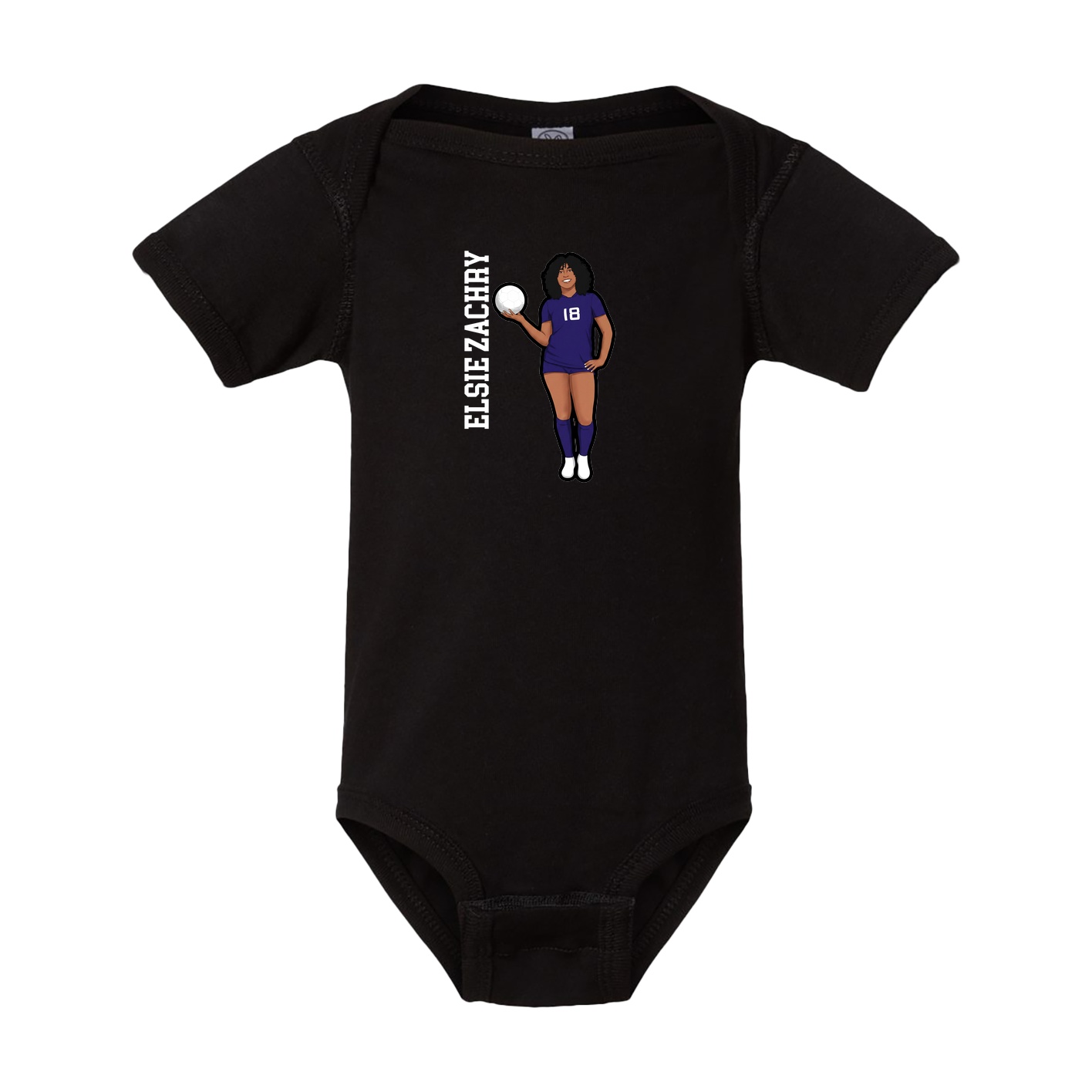 Baby Onesie — Name Vertical in Black