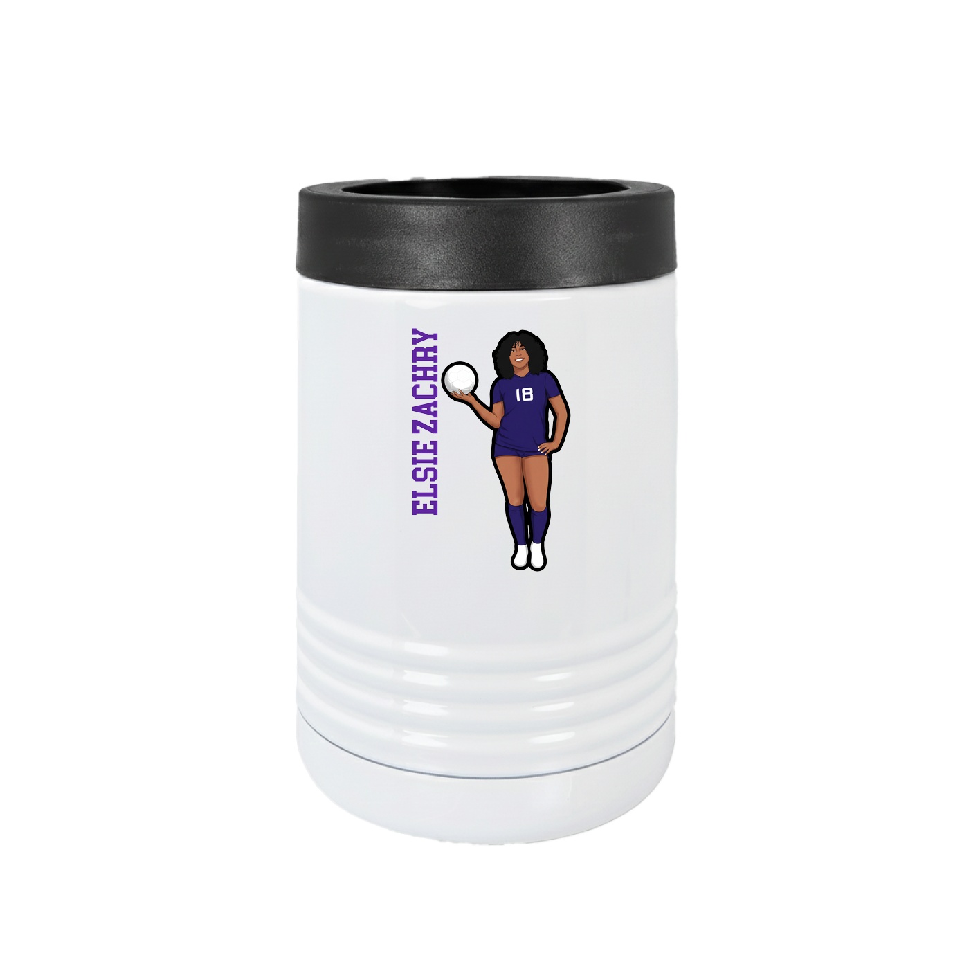 Beverage Holder — Name Vertical in White