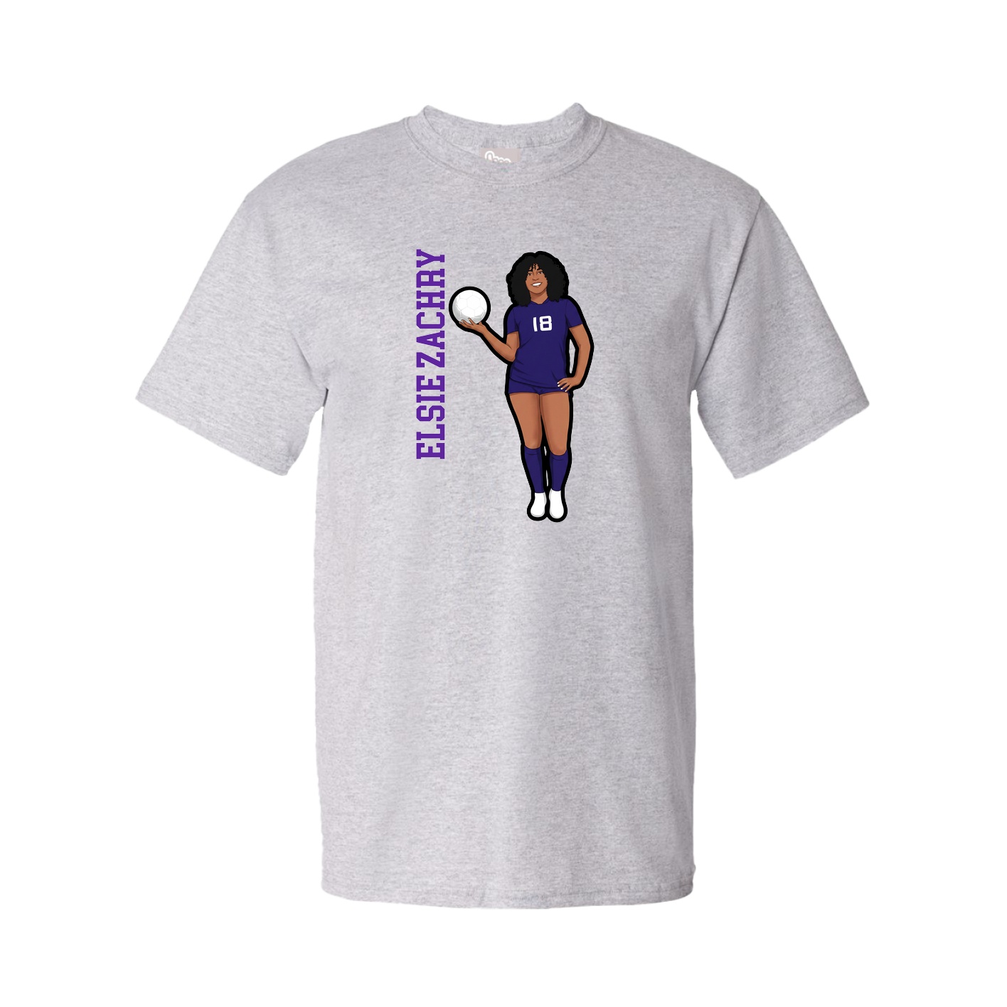 Tee — Name Vertical in Grey